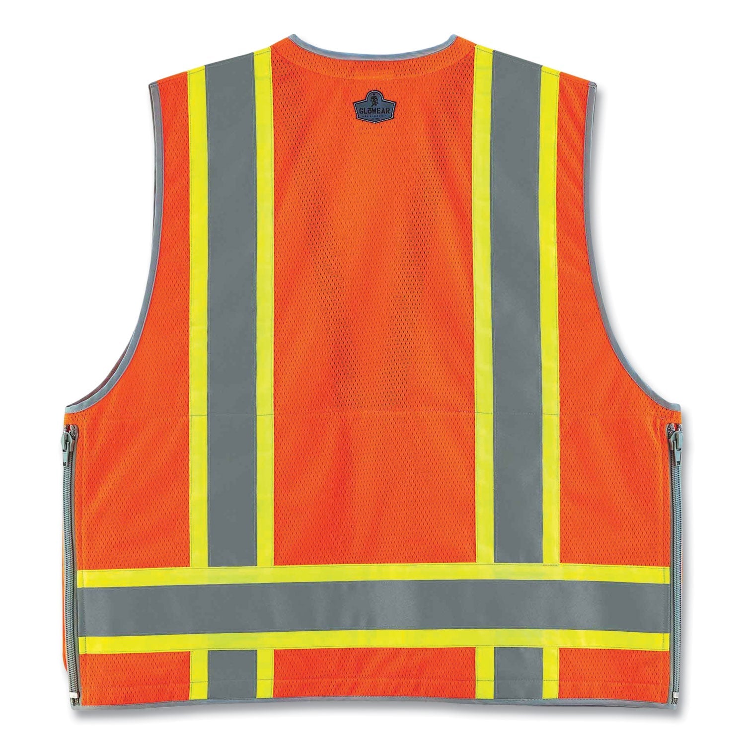 ergodyne® GloWear 8254HDZ Class 2 Heavy-Duty Surveyors Zipper Vest, Polyester, Small/Medium, Orange
