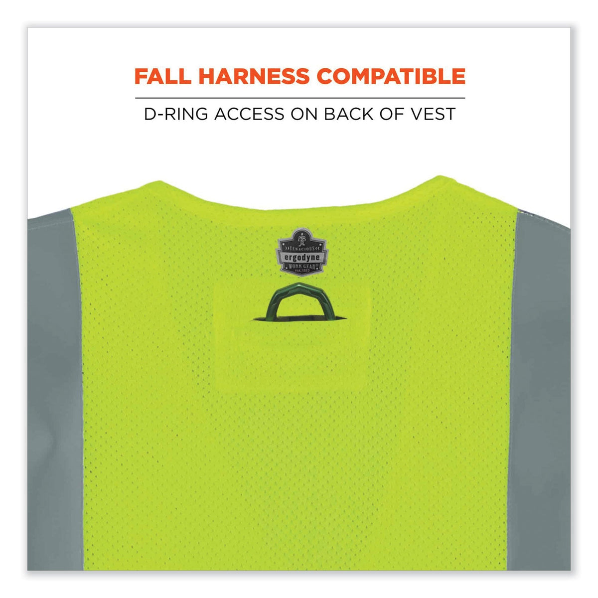 ergodyne® GloWear 8260FRHL Class 2 FR Safety Hook and Loop Vest, Modacrylic/Kevlar, Small/Medium, Lime