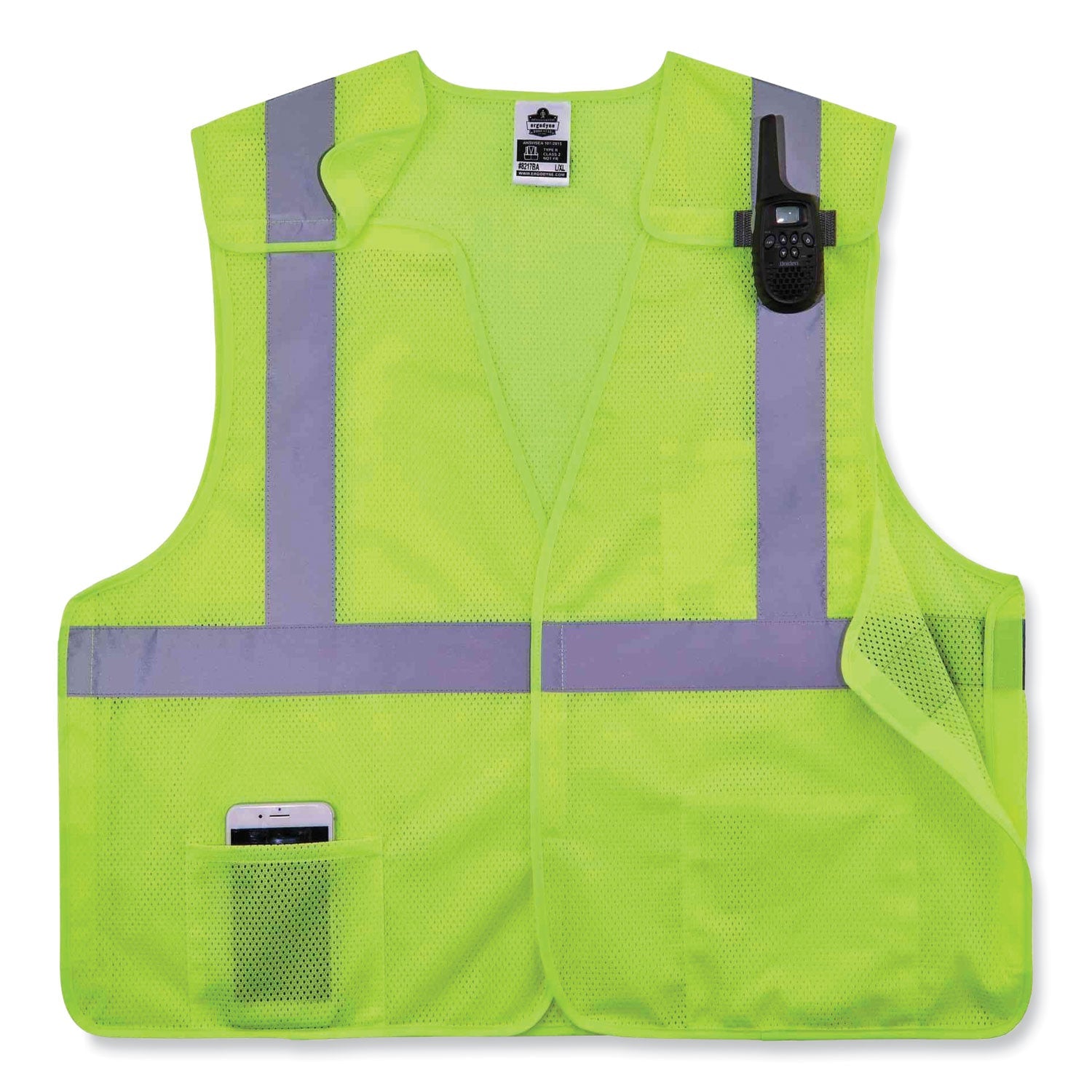 ergodyne® GloWear 8217BA Class 2 Breakaway Mesh Vest, Polyester, Small/Medium, Lime - Bloom Skins