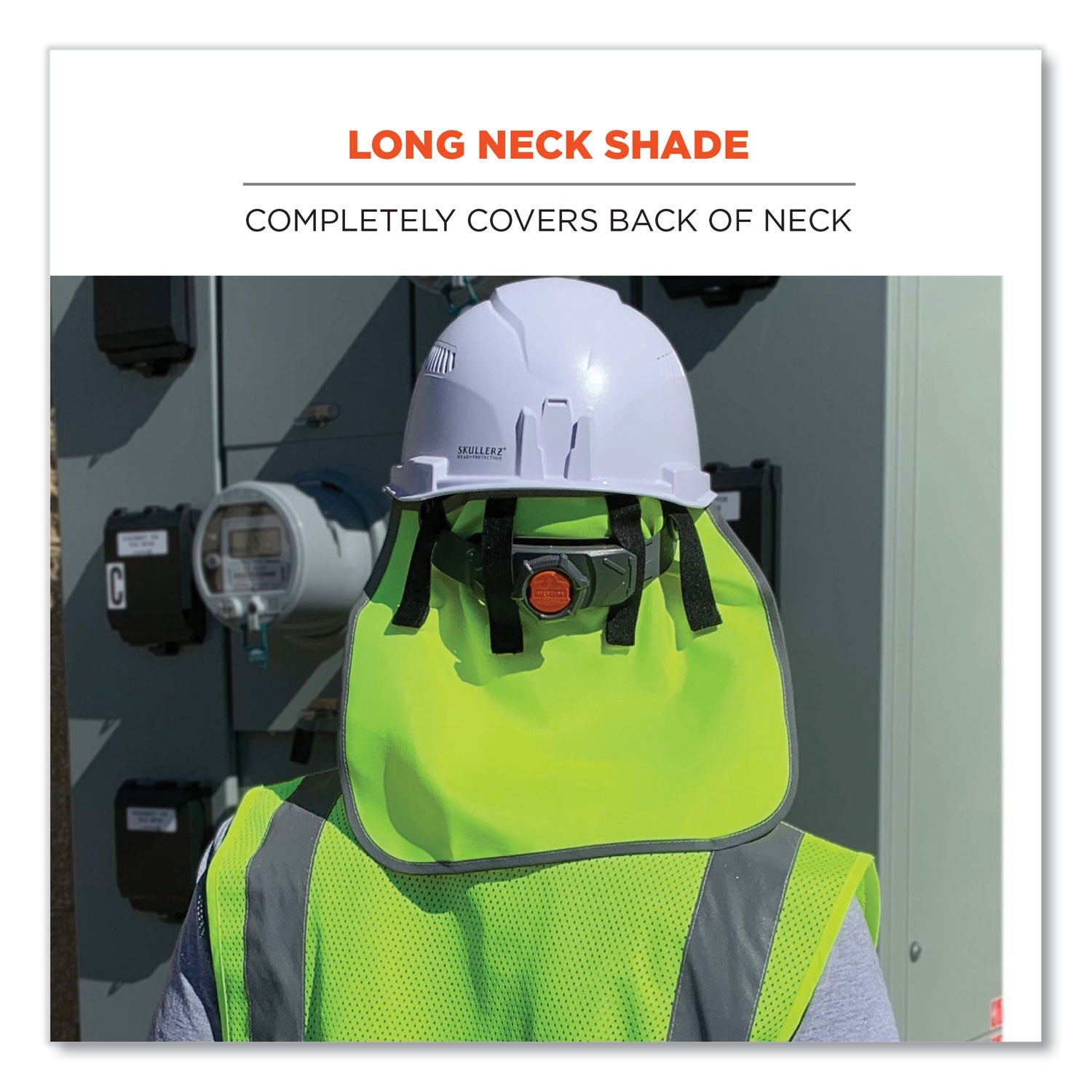 ergodyne® GloWear 8006 Hi-Vis Hard Hat Neck Shade, 12.25 x 10.5, Lime