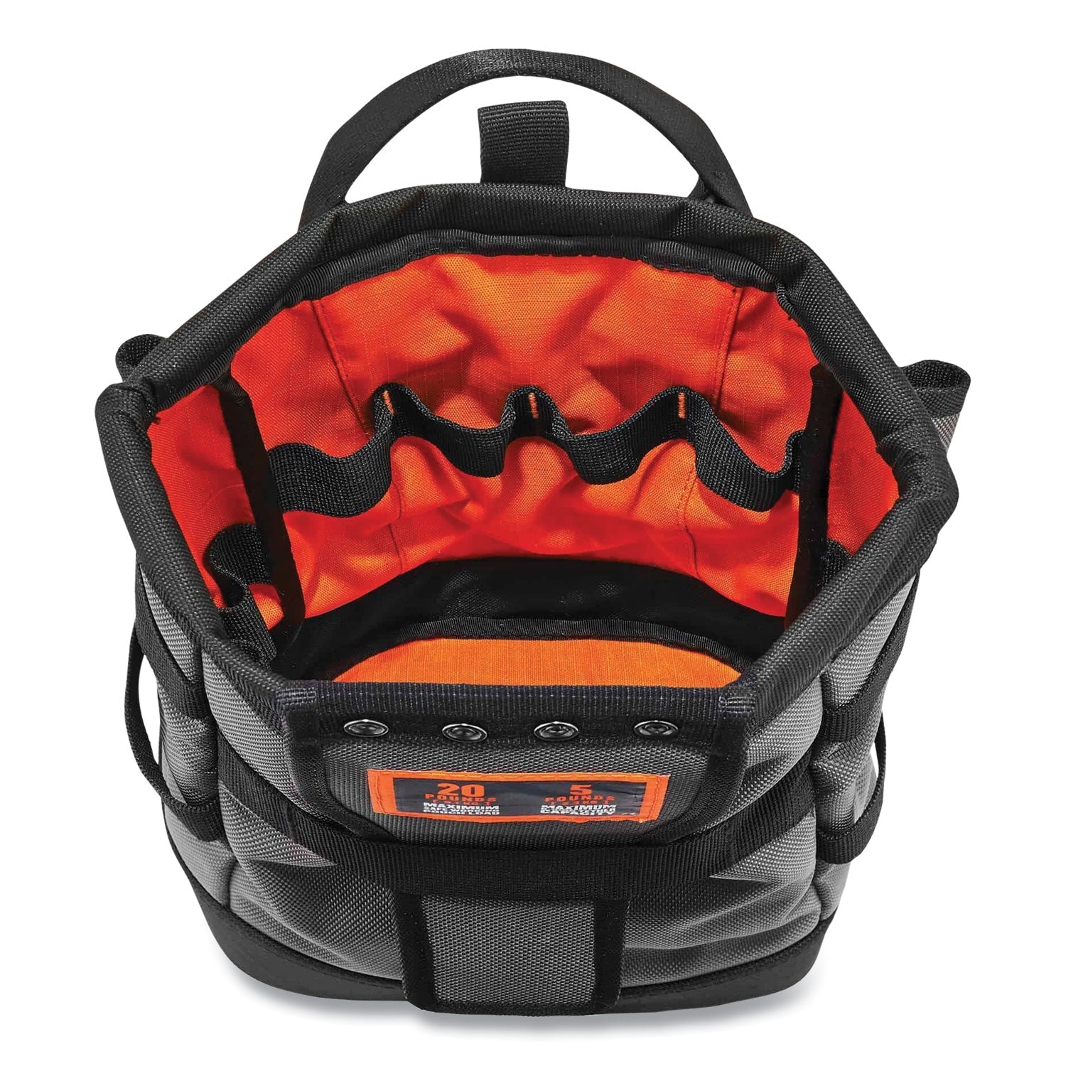 ergodyne® Arsenal 5527 Premium Topped Tool Pouch with Hinged Closure, 6 x 10 x 11.5, Polyester, Orange - Bloom Skins