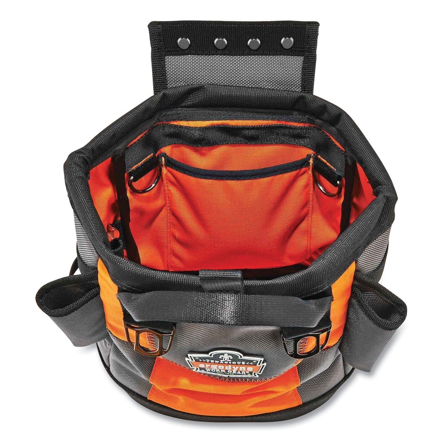 ergodyne® Arsenal 5527 Premium Topped Tool Pouch with Hinged Closure, 6 x 10 x 11.5, Polyester, Orange - Bloom Skins