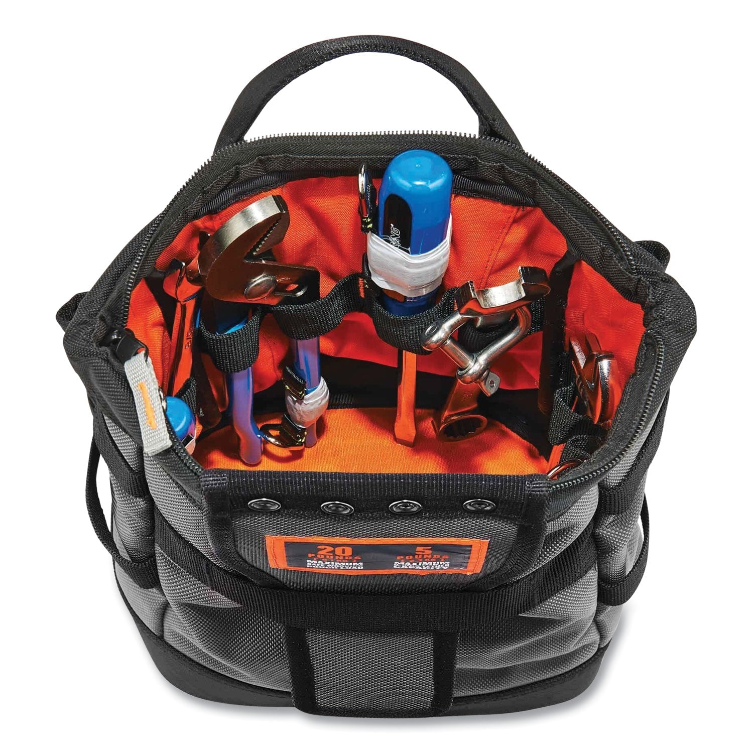 ergodyne® Arsenal 5517 Premium Topped Tool Pouch with Zipper, 6 x 10 x 11.5, Polyester, Black - Bloom Skins