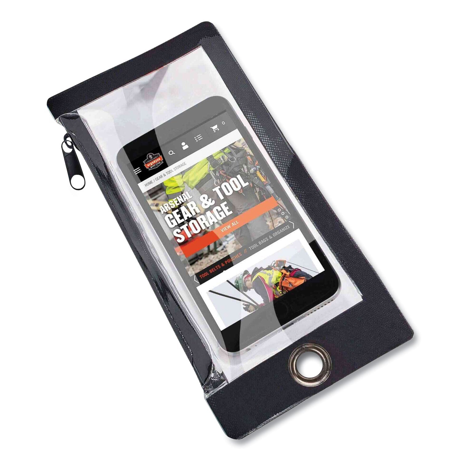 ergodyne® Squids 3760 Phone Pouch + Trap for Plus Size Phones, Clear/Black