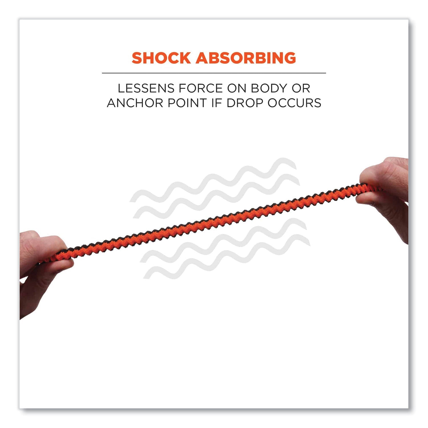 ergodyne® Squids 3111F(x) Tool Lanyard with Stainless Steel Carabiners,15 lb Max Working Capacity, 38" to 48" Long, Orange/Gray - Bloom Skins