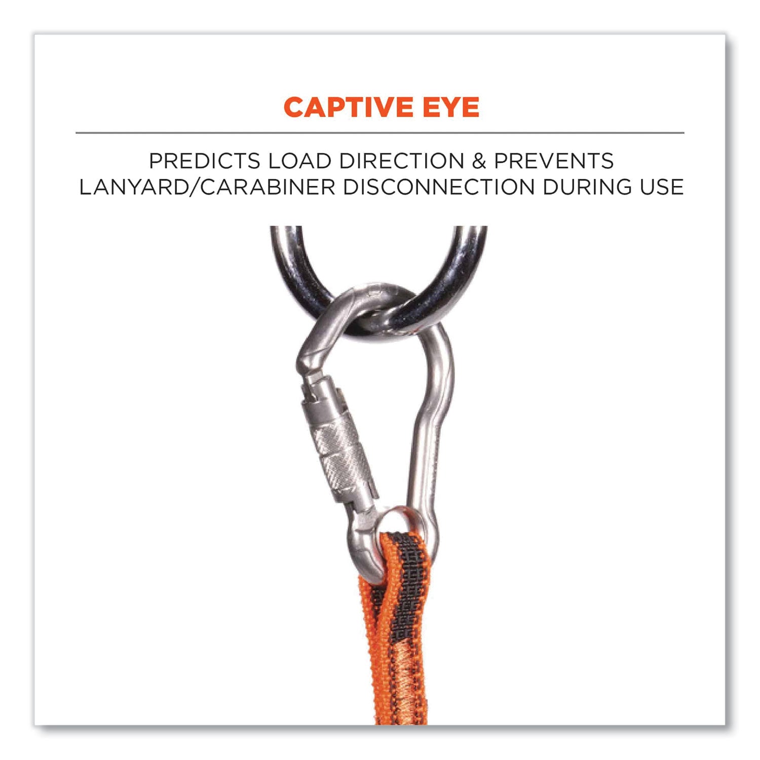 ergodyne® Squids 3111F(x) Tool Lanyard with Stainless Steel Carabiners,15 lb Max Working Capacity, 38" to 48" Long, Orange/Gray - Bloom Skins