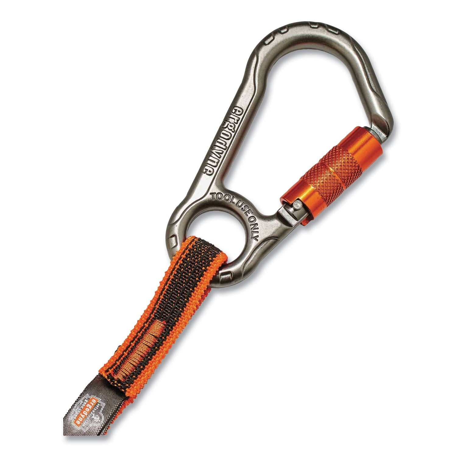 ergodyne® Squids 3118F(x) Tool Lanyards with Locking Aluminum Carabiners, 15 lb Working Capacity, 38" to 48" Long, Orange/Gray