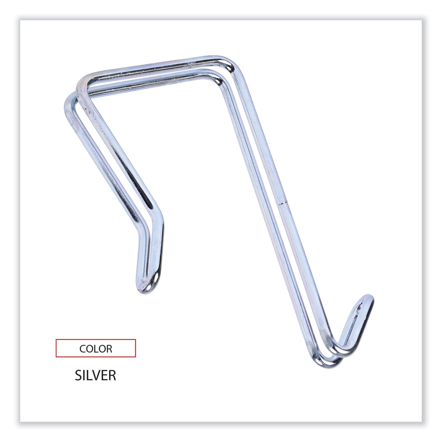 Alera® Single Sided Partition Garment Hook, Steel, 0.5 x 3.13 x 4.75, Over-the-Door/Over-the-Panel Mount, Silver, 2/Pack