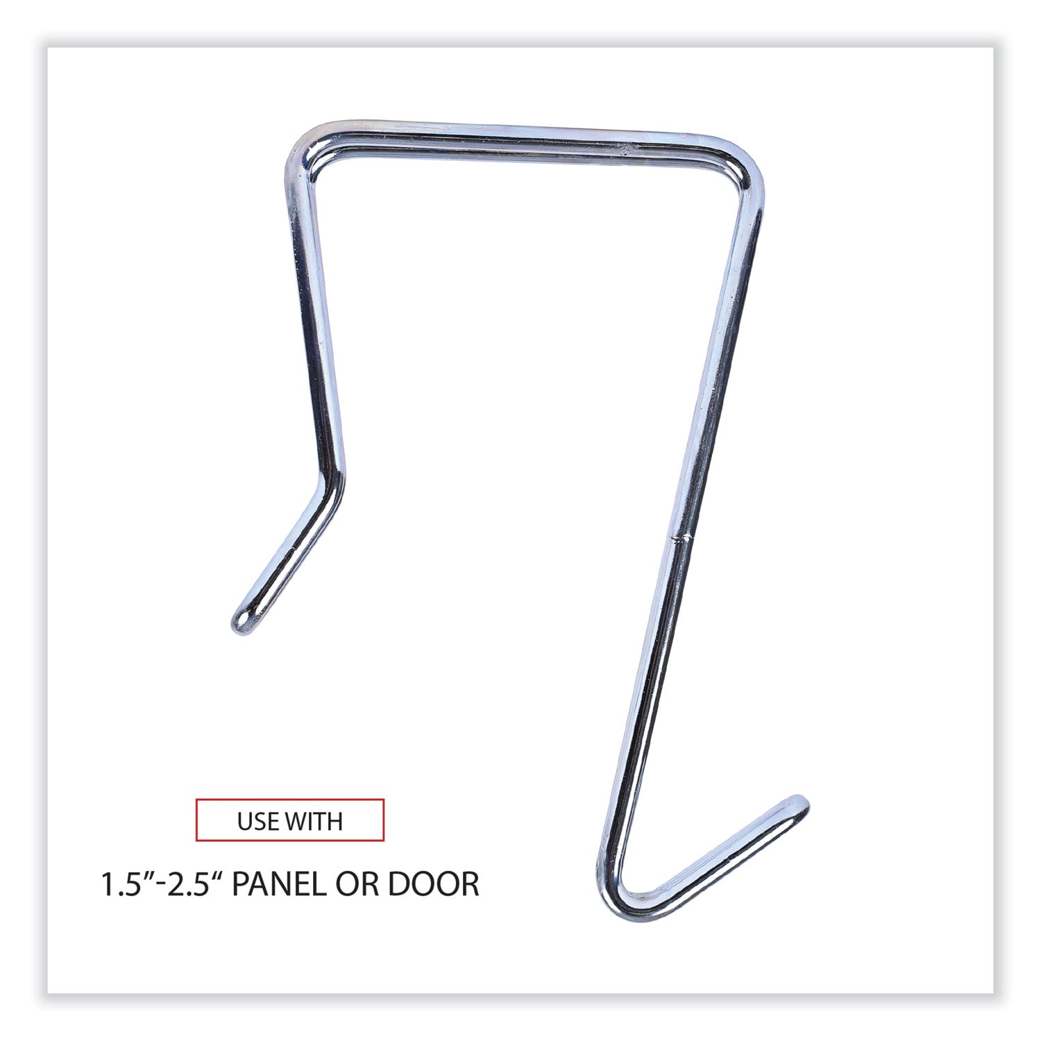 Alera® Single Sided Partition Garment Hook, Steel, 0.5 x 3.13 x 4.75, Over-the-Door/Over-the-Panel Mount, Silver, 2/Pack