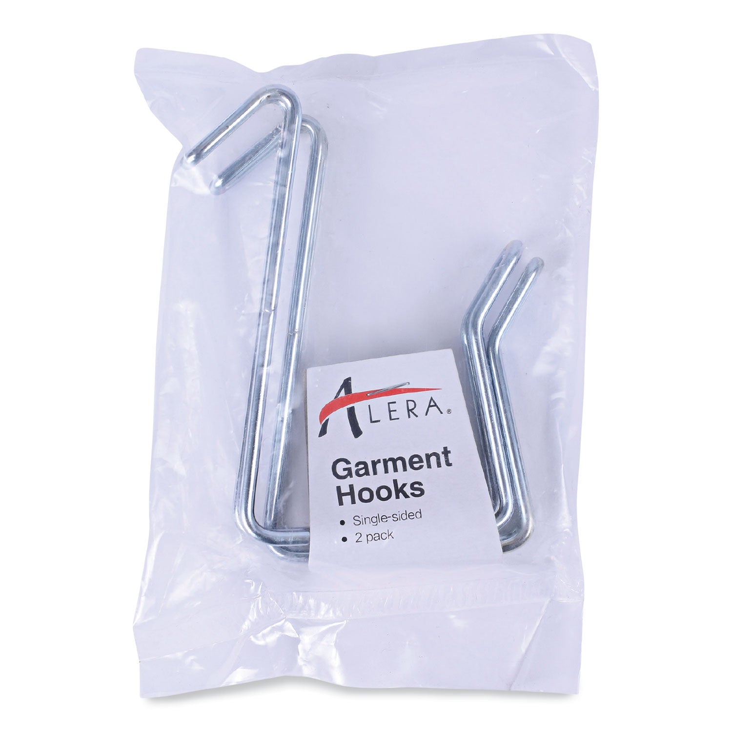 Alera® Single Sided Partition Garment Hook, Steel, 0.5 x 3.13 x 4.75, Over-the-Door/Over-the-Panel Mount, Silver, 2/Pack