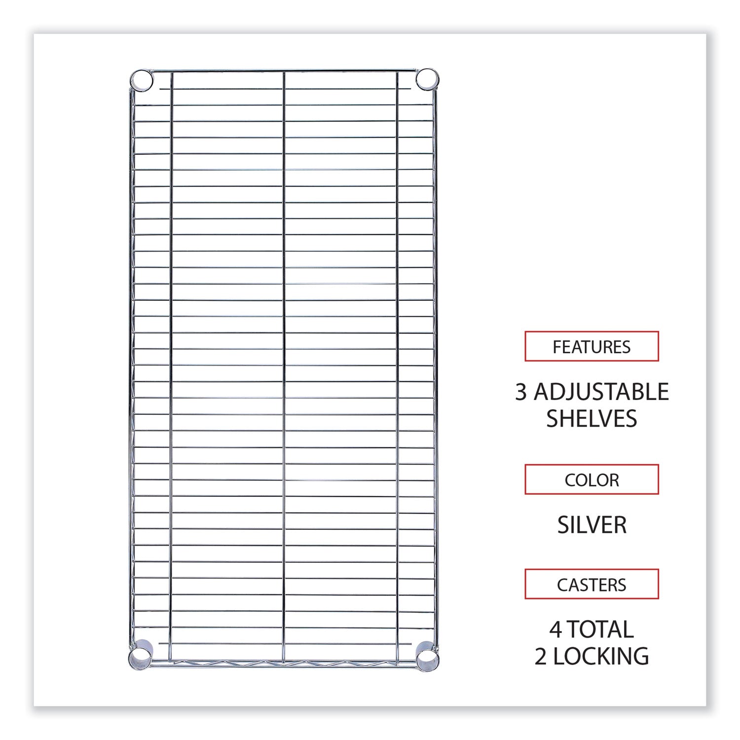 Alera® Wire Shelving Garment Rack, 30 Garments, 36w X 18d X 75h, Silver