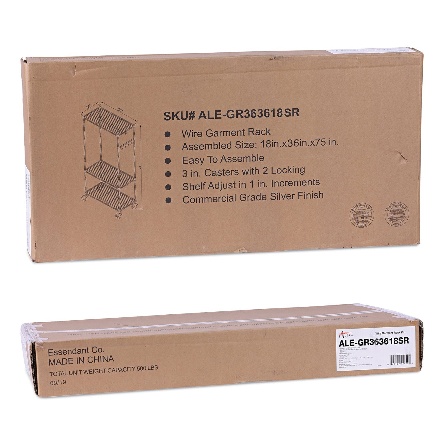 Alera® Wire Shelving Garment Rack, 30 Garments, 36w X 18d X 75h, Silver