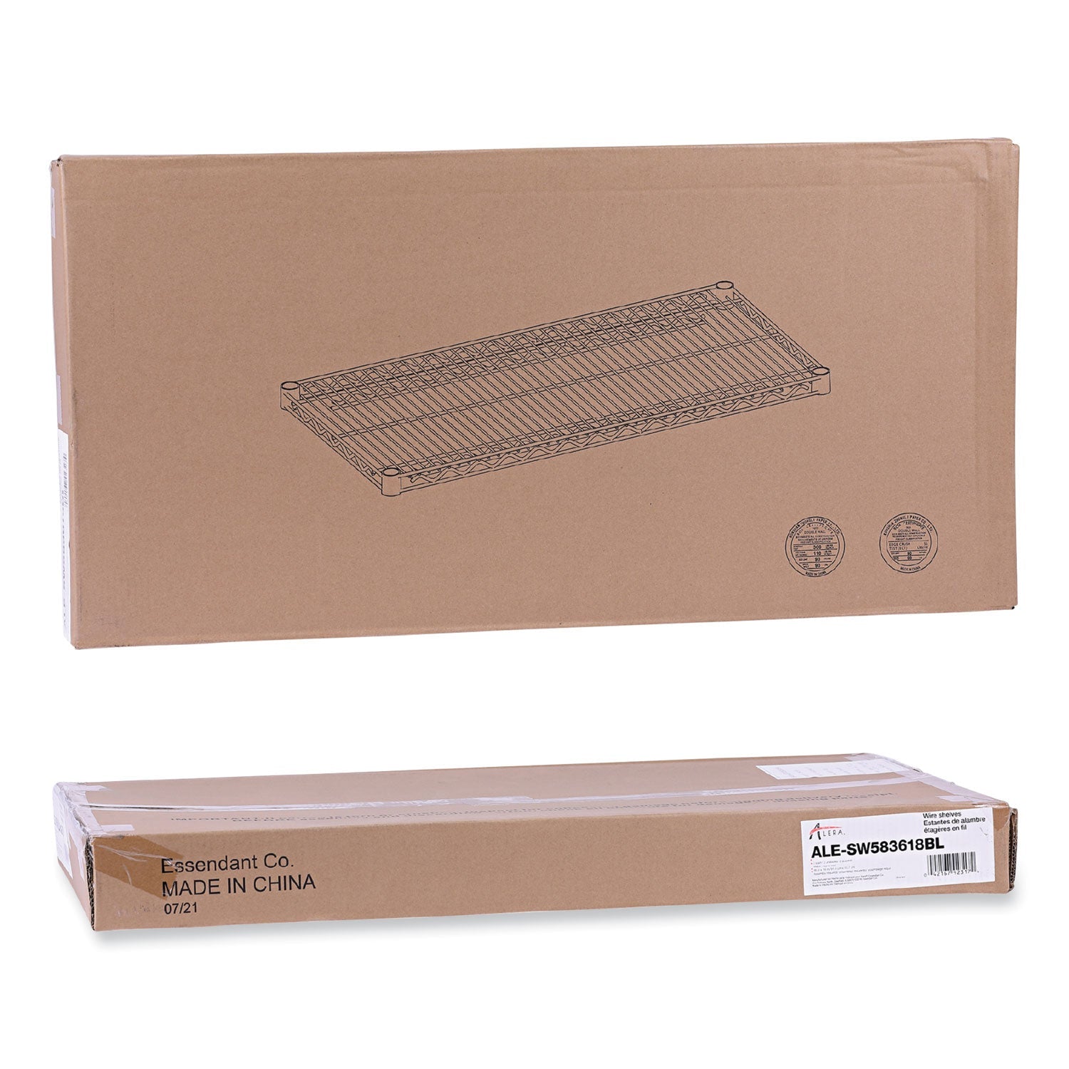 Alera® Industrial Wire Shelving Extra Wire Shelves, 36w X 18d, Black, 2 Shelves/carton