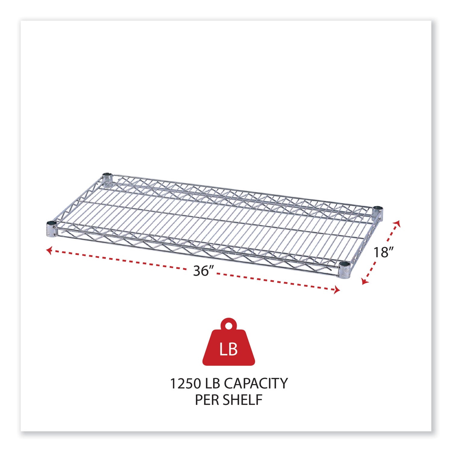 Alera® Industrial Wire Shelving Extra Wire Shelves, 36w X 18d, Silver, 2 Shelves/carton