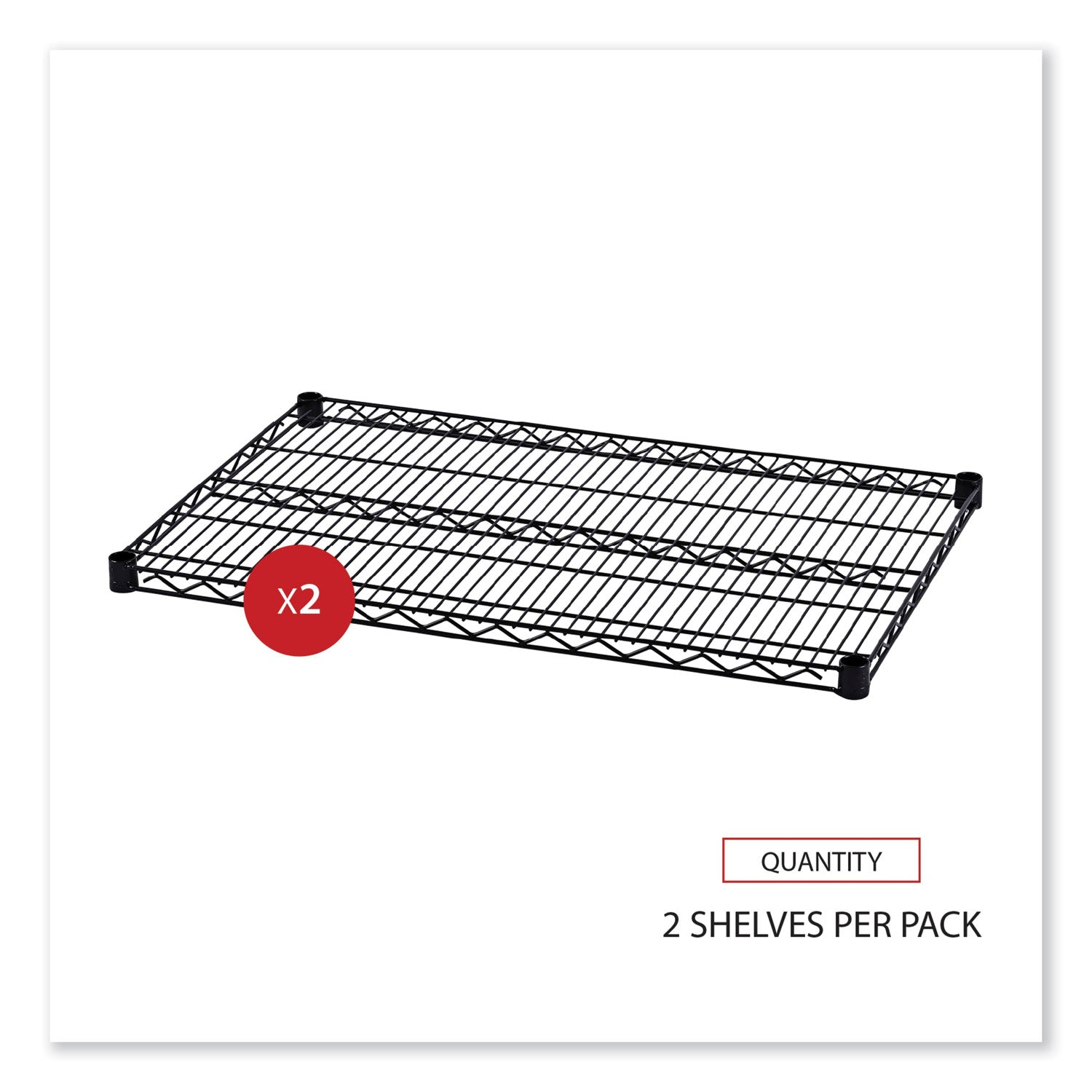 Alera® Industrial Wire Shelving Extra Wire Shelves, 36w X 24d, Black, 2 Shelves/carton