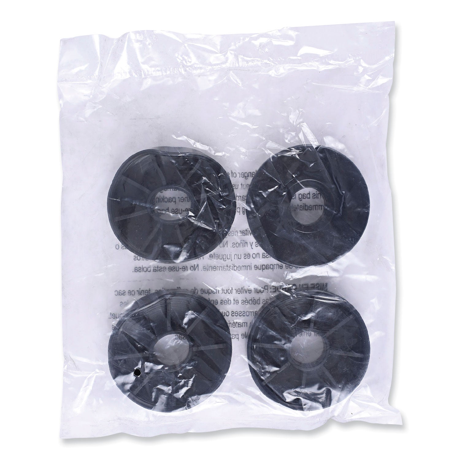 Alera® Optional Casters for Wire Shelving, Hooded Design with Integrated Bumpers, Grip Ring Stem, 5" Wheel, Black, 4/Set (2 Locking)