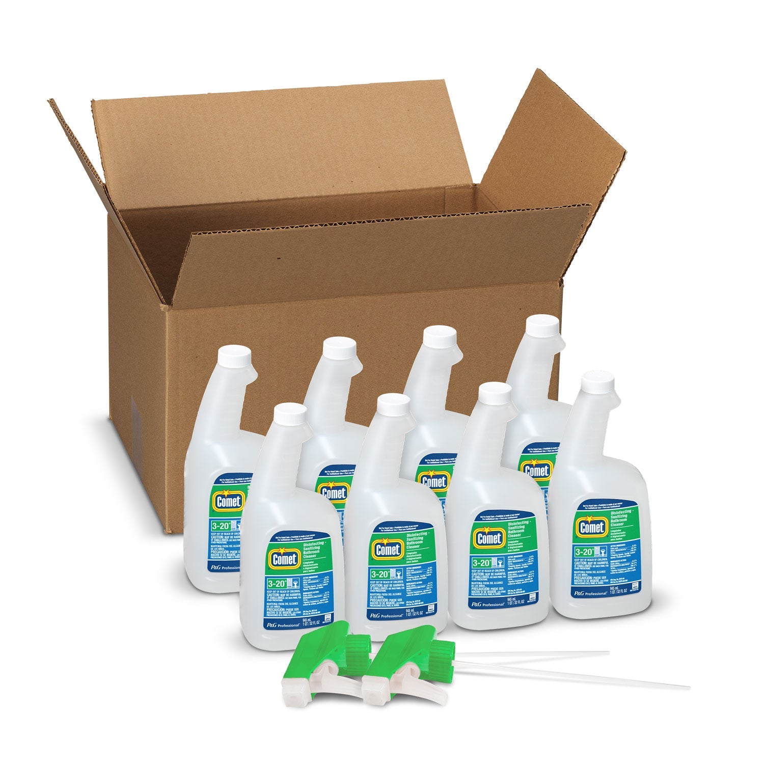Comet® Disinfecting-Sanitizing Bathroom Cleaner, 32 Oz Trigger Spray Bottle, 8/carton