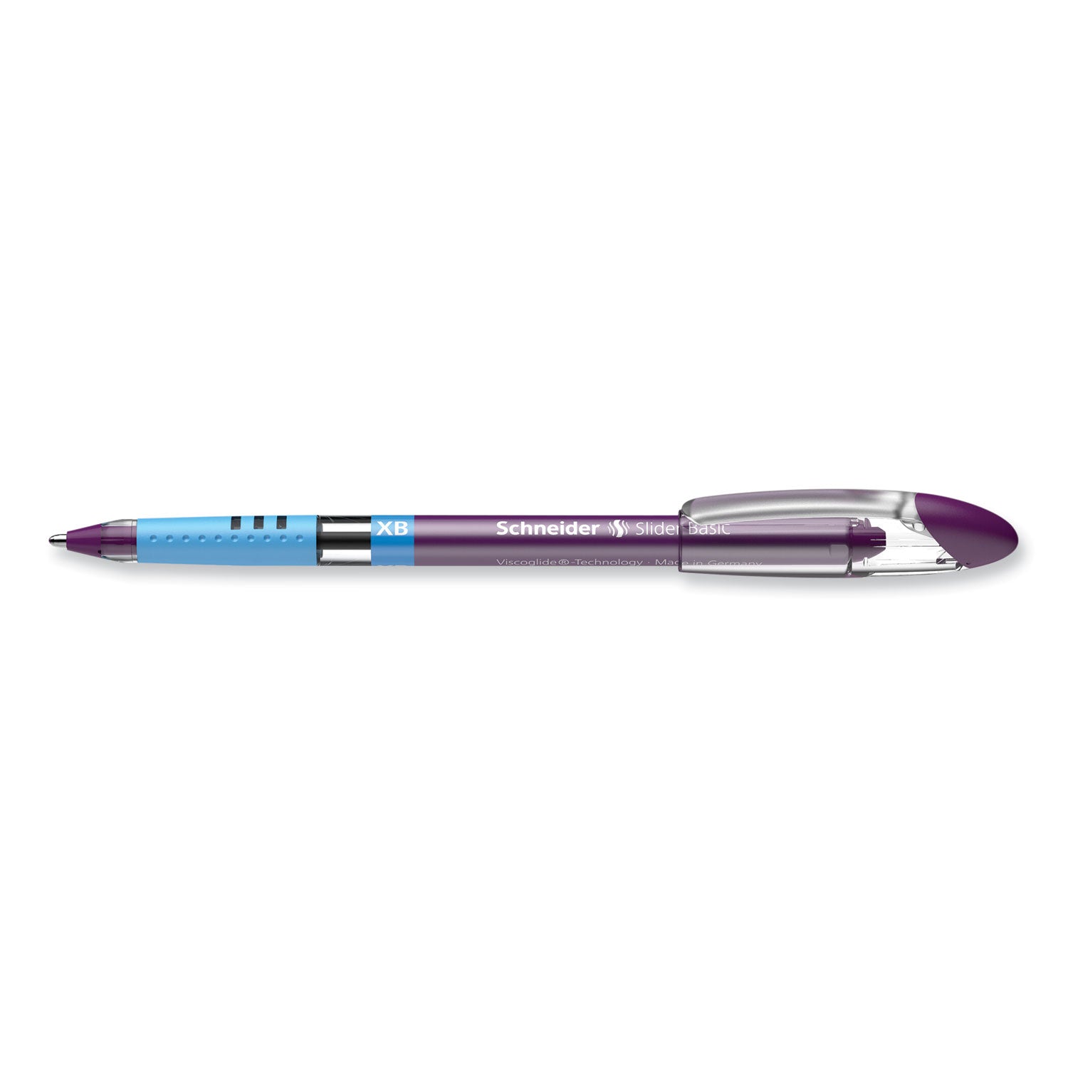 Schneider® Slider Basic Ballpoint Pen, Stick, Extra-Bold 1.4 mm, Violet Ink, Violet Barrel, 10/Box