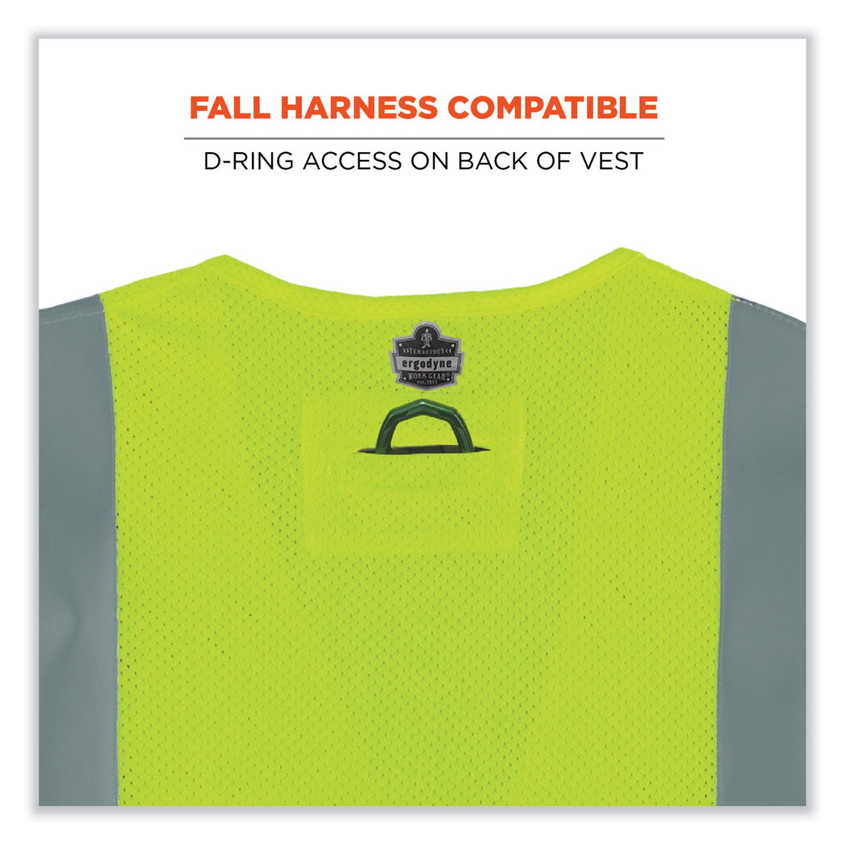 ergodyne® GloWear 8263FRHL Class 2 FR Safety Economy Hook and Loop Vest, Modacrylic Mesh/Cotton, Large/X-Large, Lime
