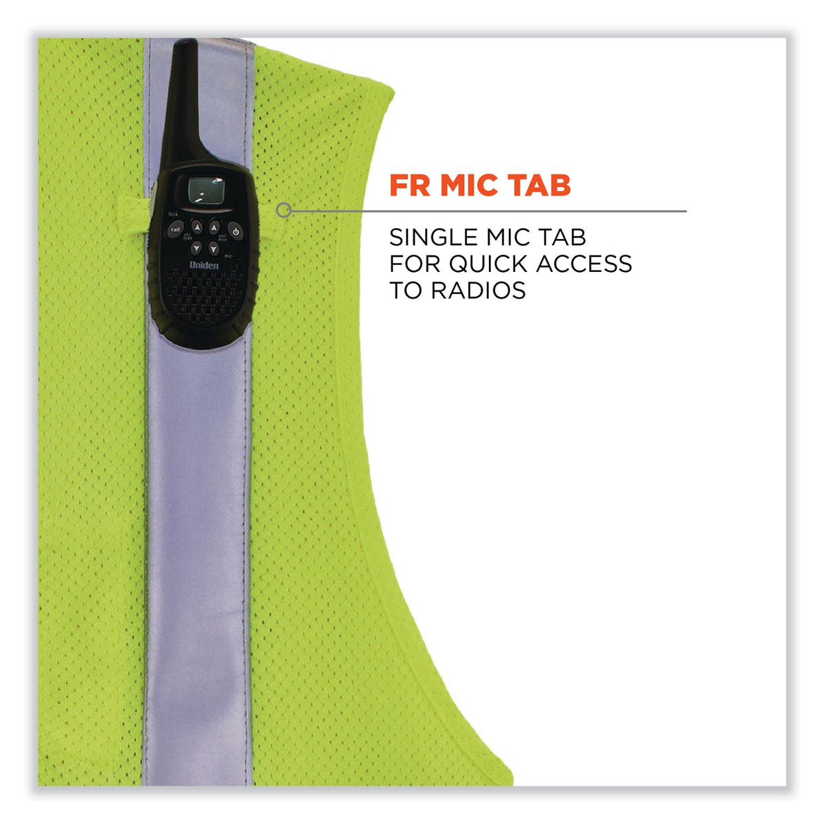 ergodyne® GloWear 8263FRHL Class 2 FR Safety Economy Hook and Loop Vest, Modacrylic Mesh/Cotton, Large/X-Large, Lime