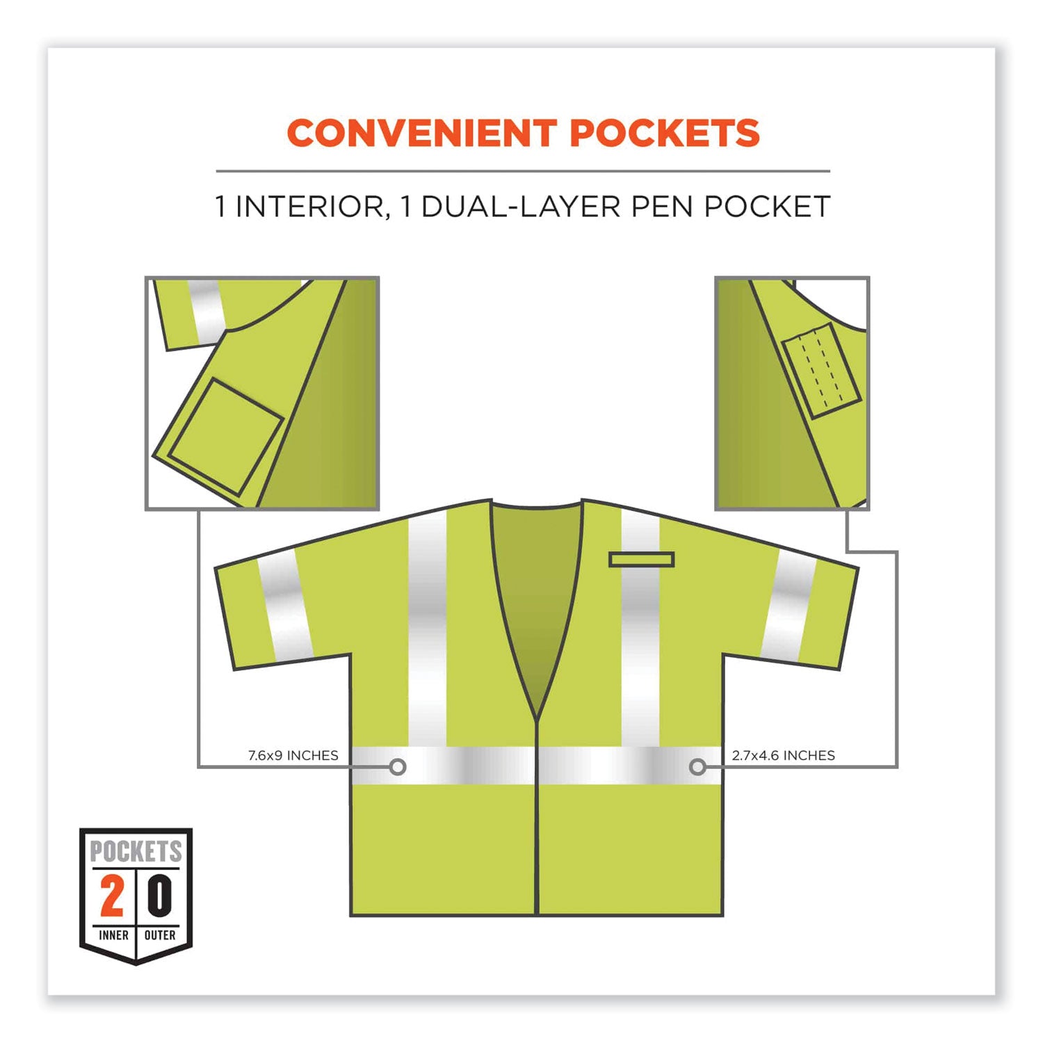 ergodyne® GloWear 8356FRHL Class 3 FR Hook and Loop Safety Vest with Sleeves, Modacrylic, Large/X-Large, Lime