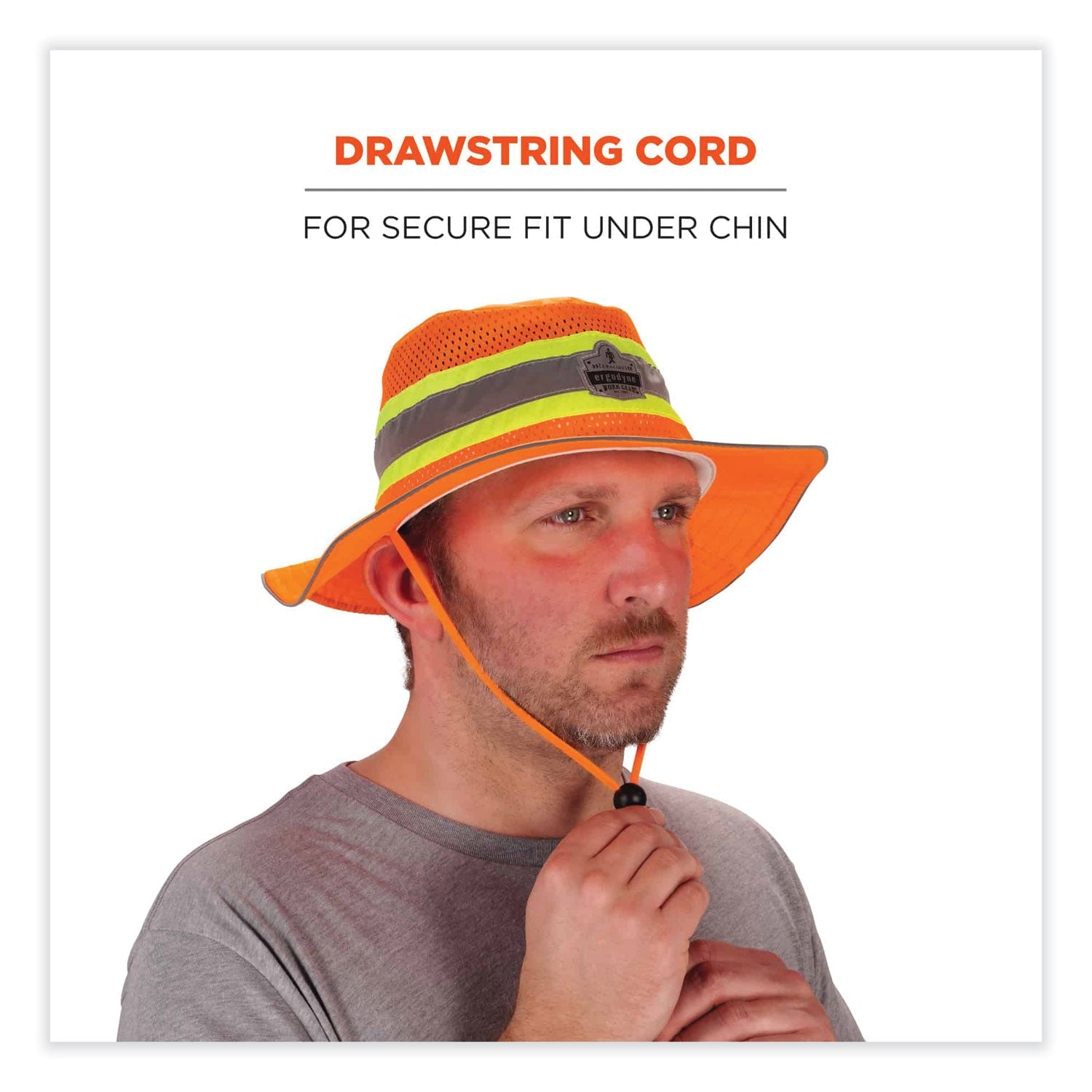 ergodyne® GloWear 8935 Hi-Vis Ranger Sun Hat, Polyester, Small/Medium, Orange