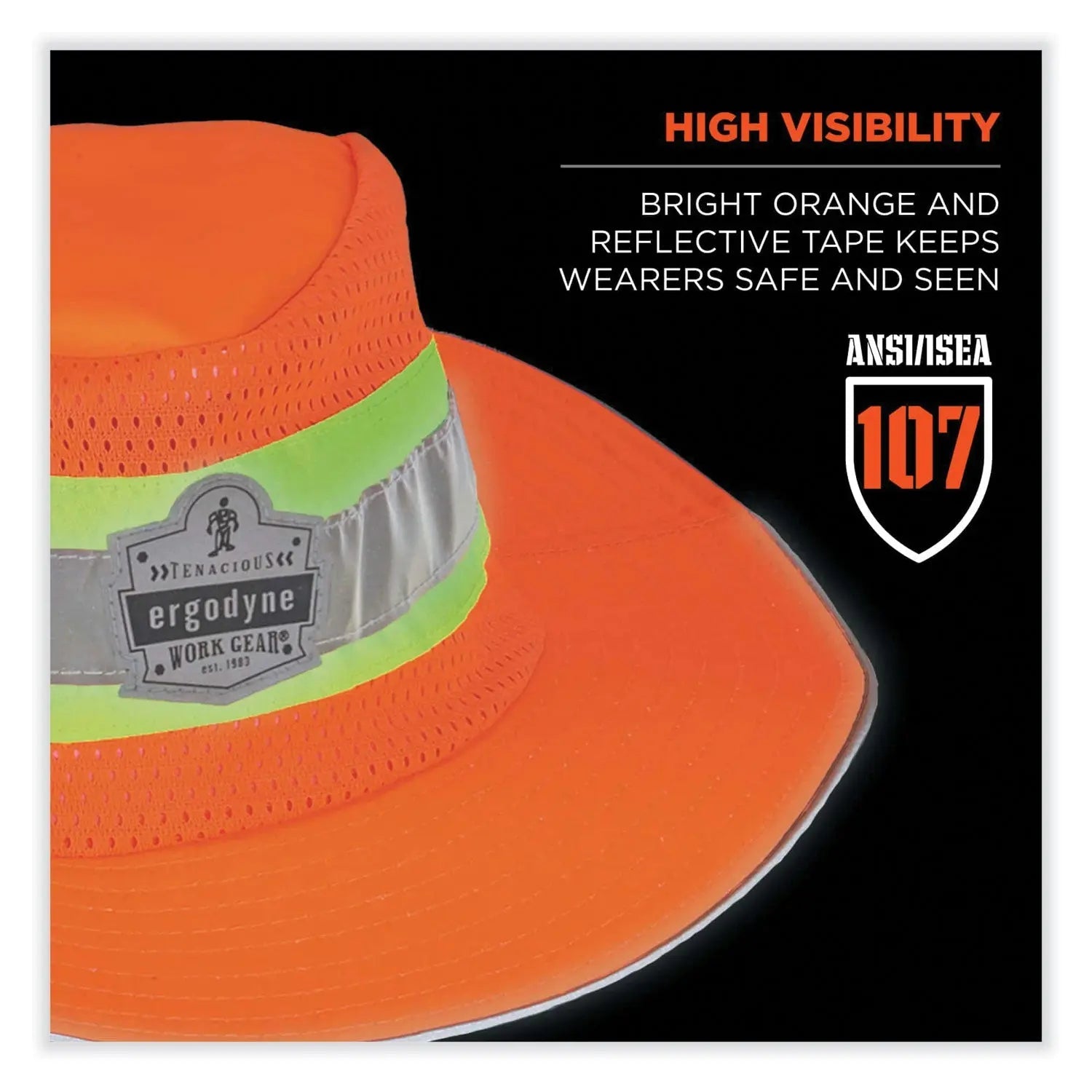 ergodyne® GloWear 8935 Hi-Vis Ranger Sun Hat, Polyester, 2X-Large/3X-Large, Orange