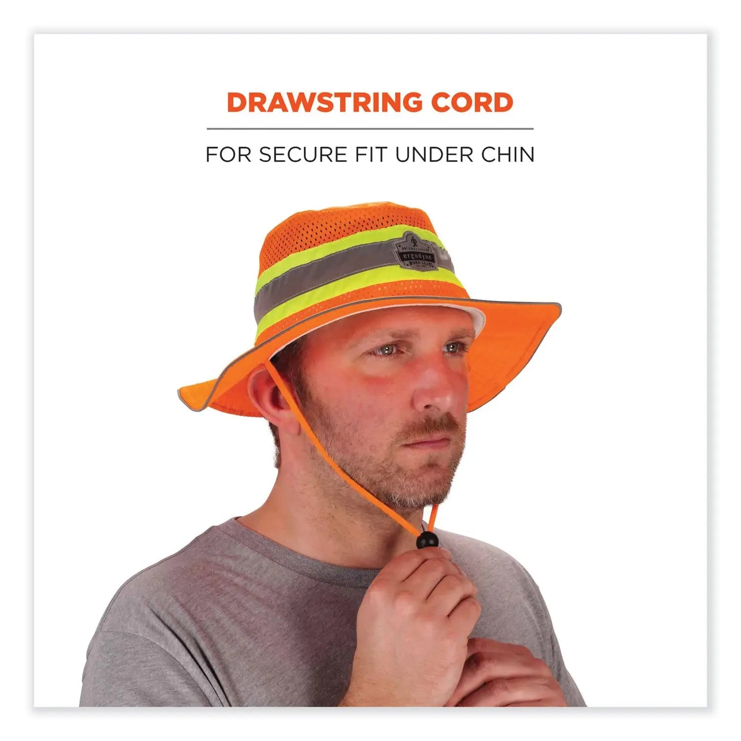 ergodyne® GloWear 8935 Hi-Vis Ranger Sun Hat, Polyester, 2X-Large/3X-Large, Orange