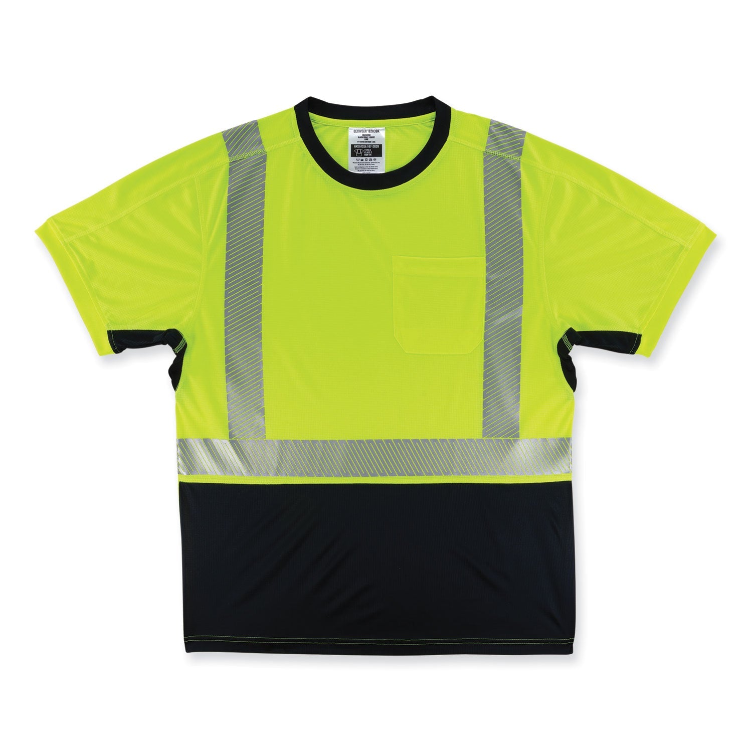 ergodyne® GloWear 8283BK Class 2 Lightweight Performance Hi-Vis T-Shirt, Polyester, X-Large, Lime