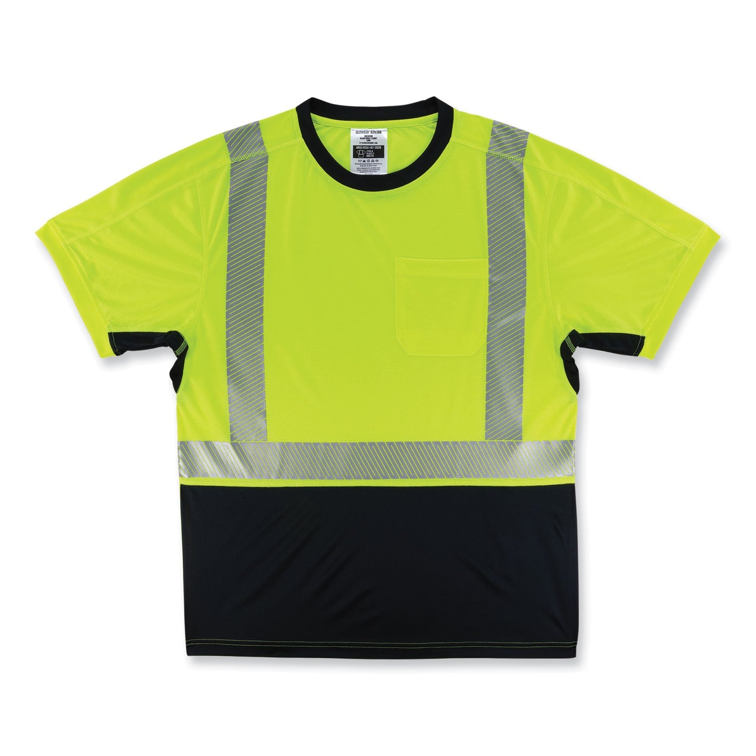 ergodyne® GloWear 8283BK Class 2 Lightweight Performance Hi-Vis T-Shirt, Polyester, 4X-Large, Lime