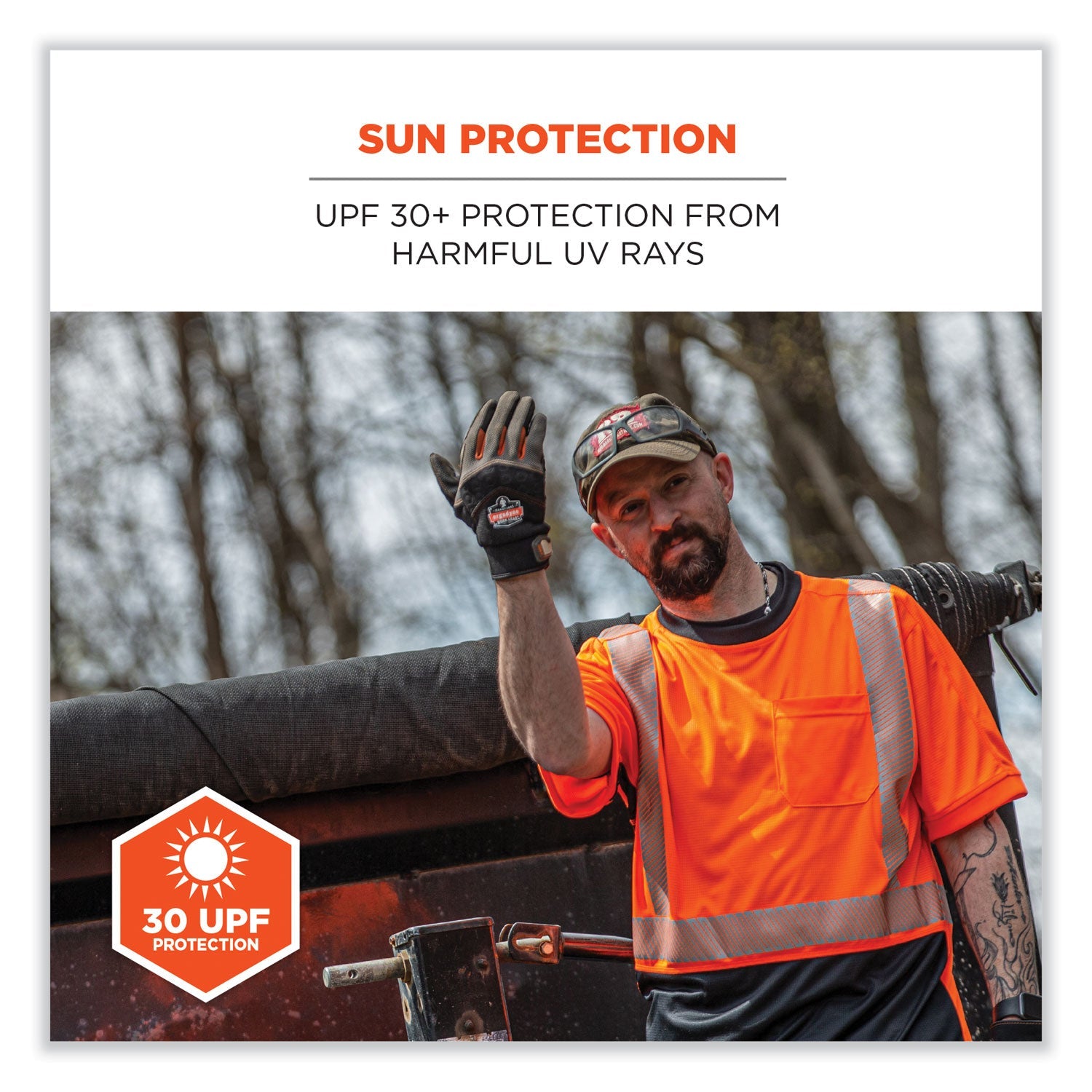 ergodyne® GloWear 8283BK Class 2 Lightweight Performance Hi-Vis T-Shirt, Polyester, Small, Orange