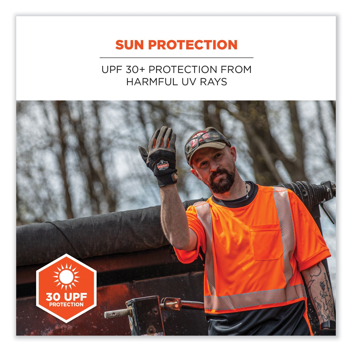 ergodyne® GloWear 8283BK Class 2 Lightweight Performance Hi-Vis T-Shirt, Polyester, X-Large, Orange