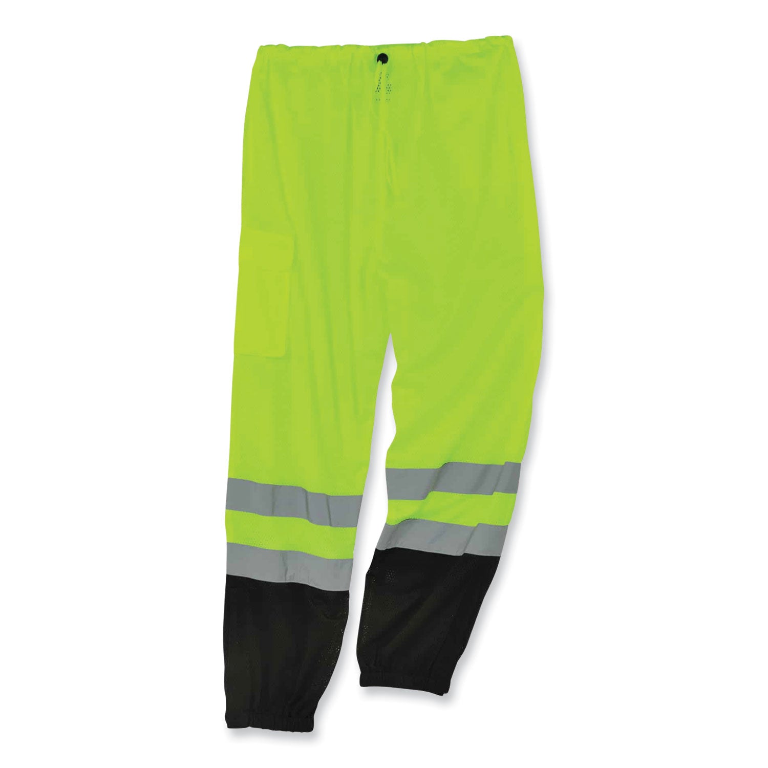 ergodyne® GloWear 8910BK Class E Hi-Vis Pants with Black Bottom, Polyester, 4X-Large/5X-Large, Lime
