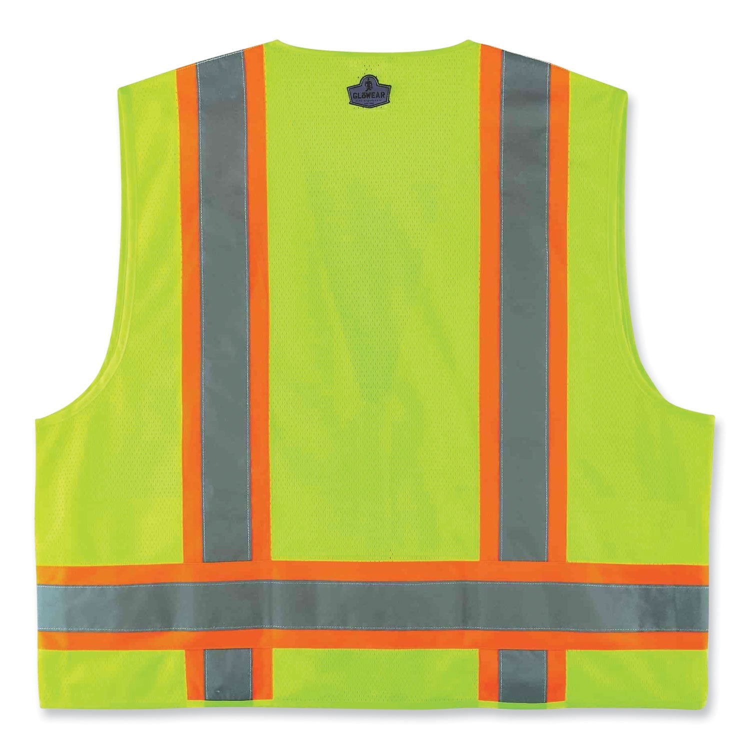 ergodyne® GloWear 8248Z Class 2 Two-Tone Surveyors Zipper Vest, Polyester, Small/Medium, Lime
