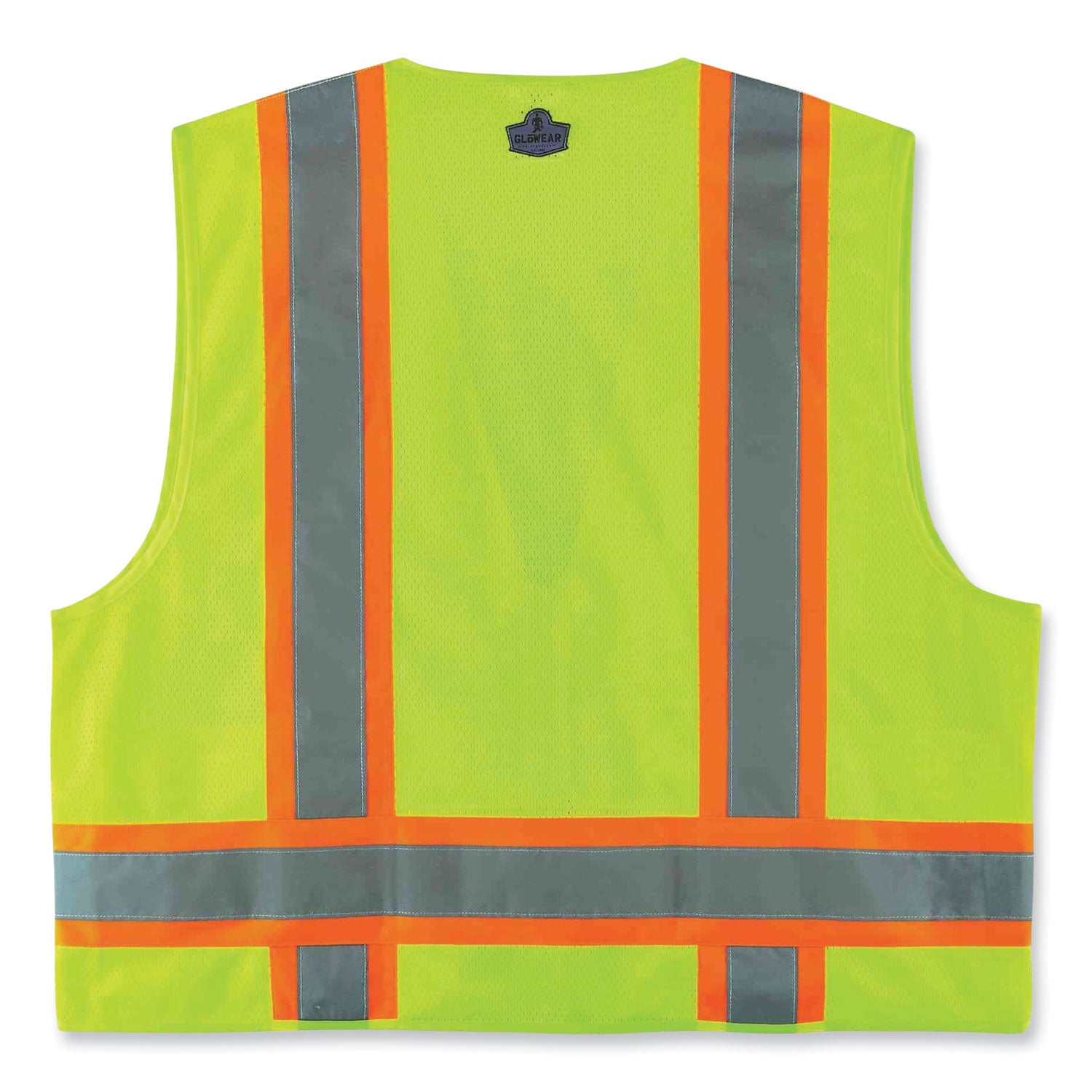ergodyne® GloWear 8248Z Class 2 Two-Tone Surveyors Zipper Vest, Polyester, Large/X-Large, Lime