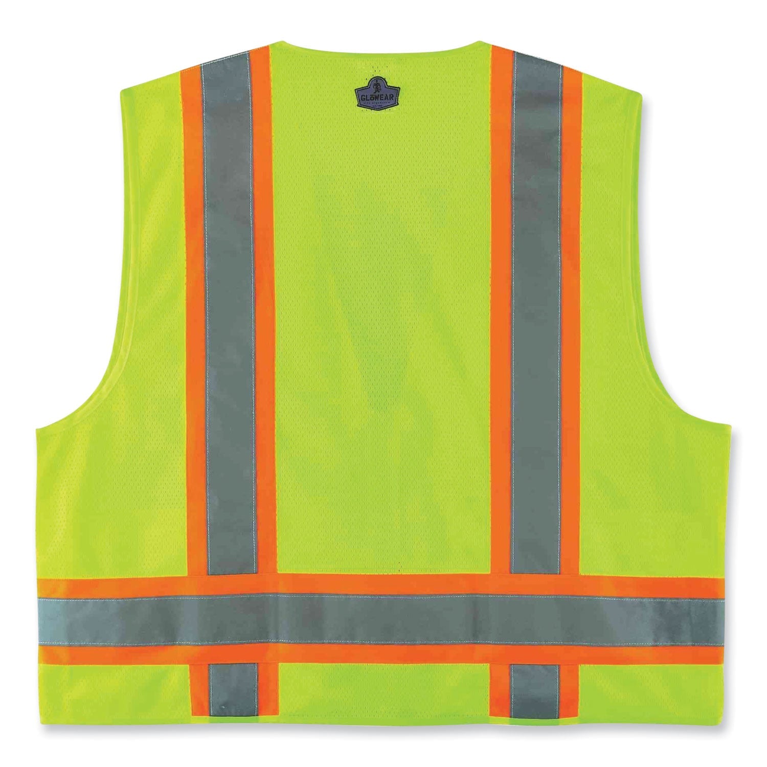 ergodyne® GloWear 8248Z Class 2 Two-Tone Surveyors Zipper Vest, Polyester, 4X-Large/5X-Large, Lime
