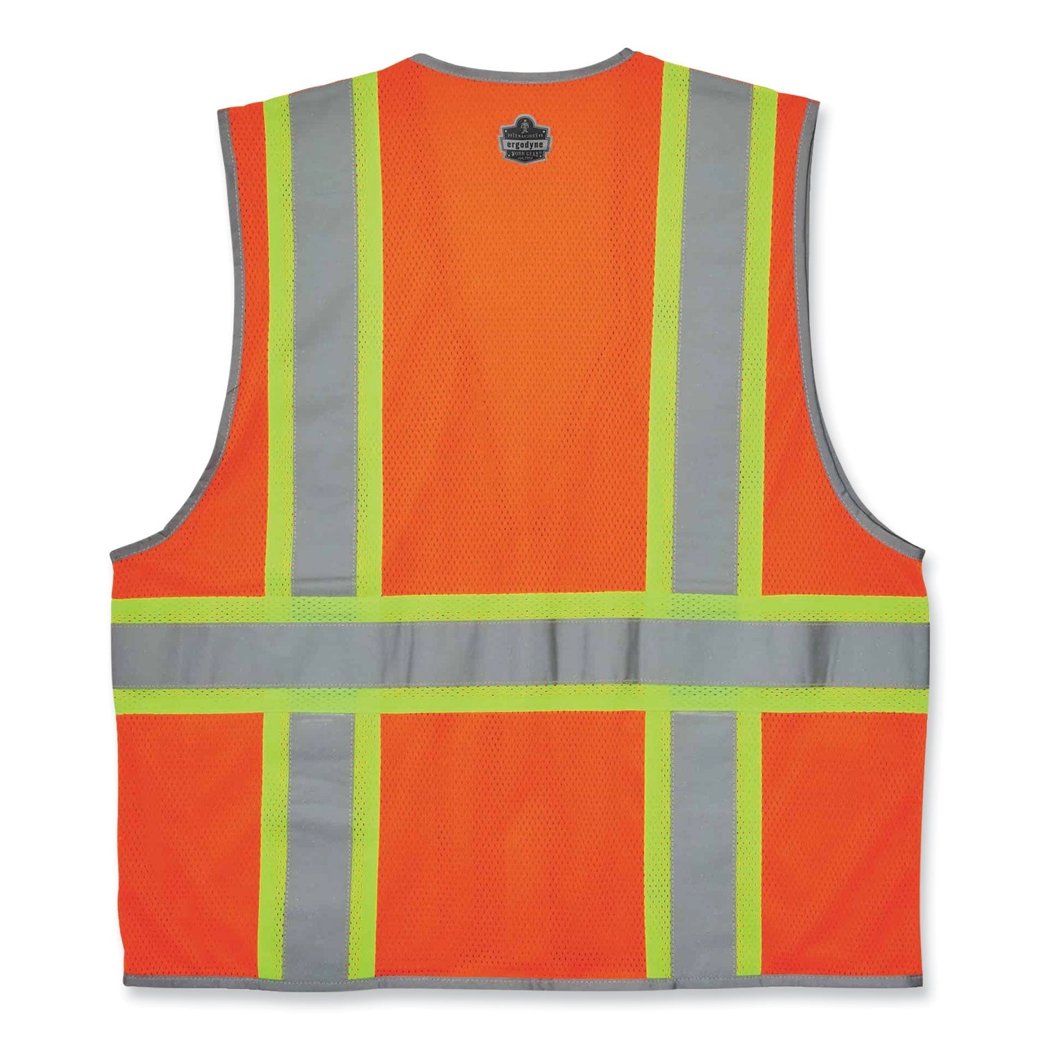ergodyne® GloWear 8246Z Class 2 Two-Tone Mesh Reflective Binding Zipper Vest, Polyester, Small/Medium, Orange