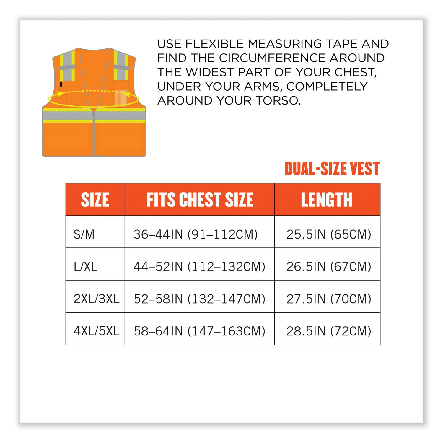 ergodyne® GloWear 8246Z Class 2 Two-Tone Mesh Reflective Binding Zipper Vest, Polyester, Large/X-Large, Orange