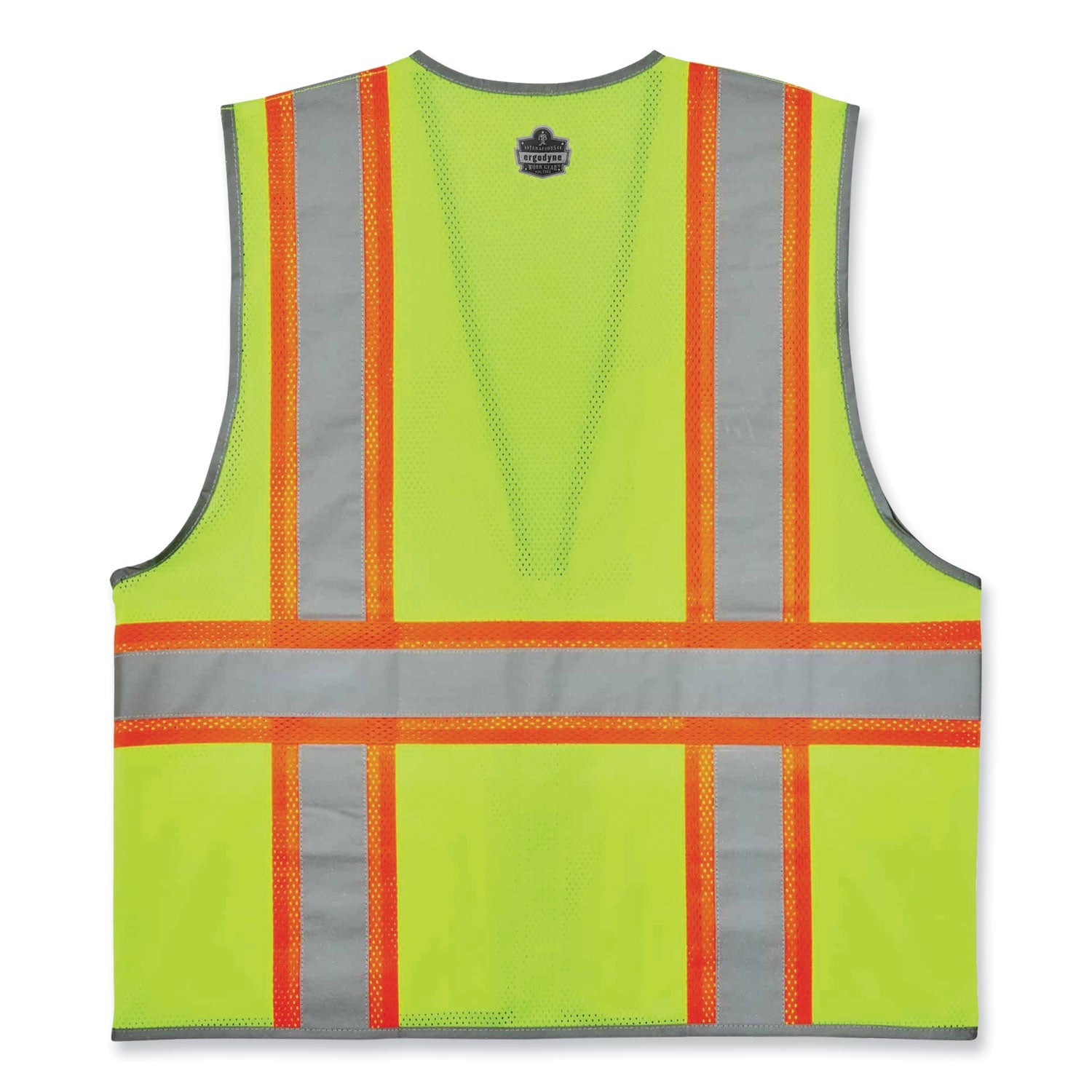 ergodyne® GloWear 8246Z Class 2 Two-Tone Mesh Reflective Binding Zipper Vest, Polyester, 4X-Large/5X-Large, Lime