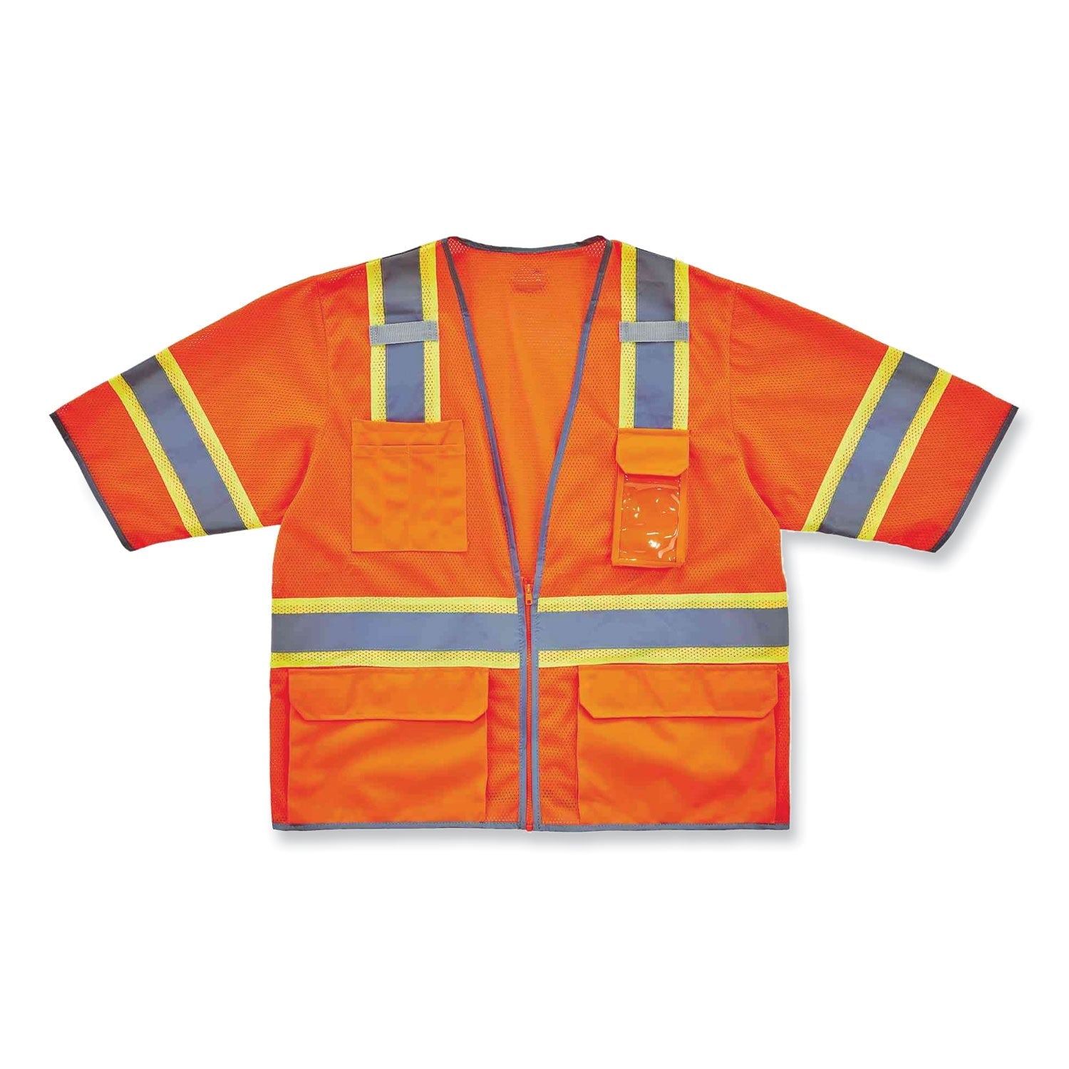ergodyne® GloWear 8346Z Class 3 Two-Tone Hi-Vis Surveyor Zipper Vest, Small/Medium, Orange