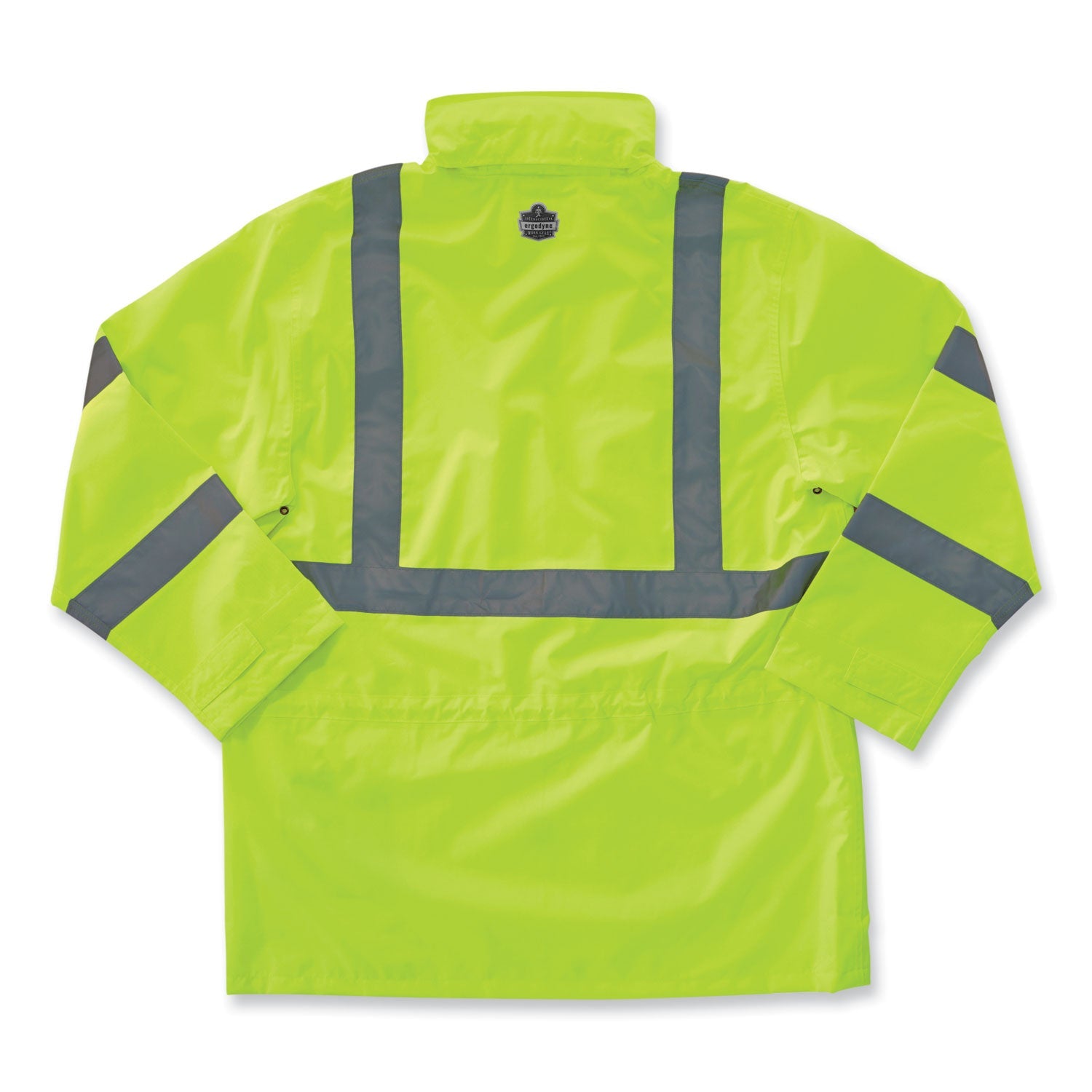 ergodyne® GloWear 8365 Class 3 Hi-Vis Rain Jacket, Polyester, Large, Lime
