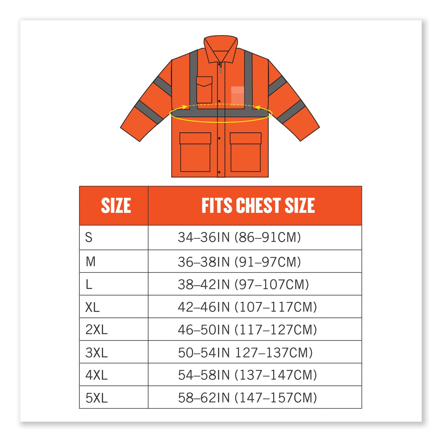 ergodyne® GloWear 8366 Class 3 Lightweight Hi-Vis Rain Jacket, Polyester, Medium, Orange