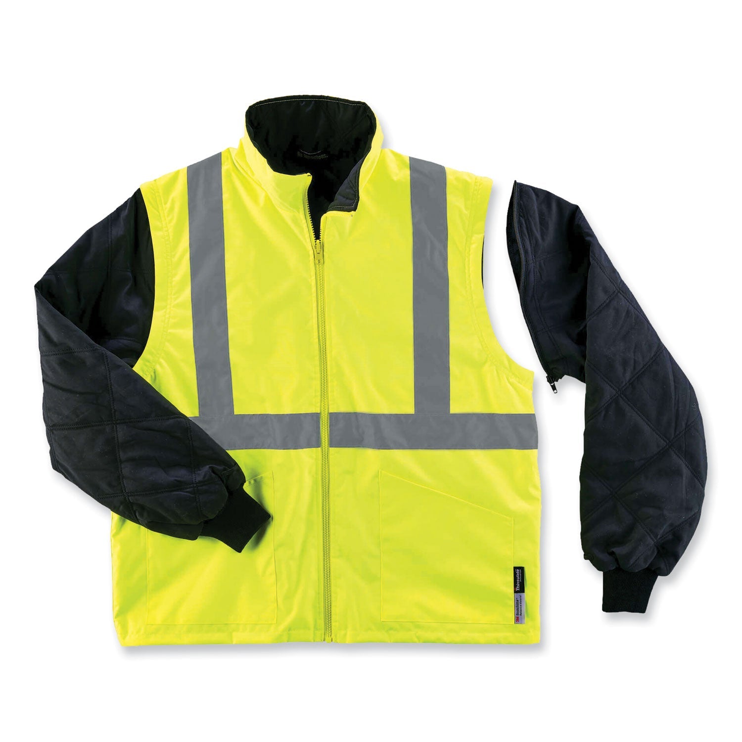 ergodyne® GloWear 8385 Class 3 Hi-Vis 4-in-1 Jacket, X-Large, Lime
