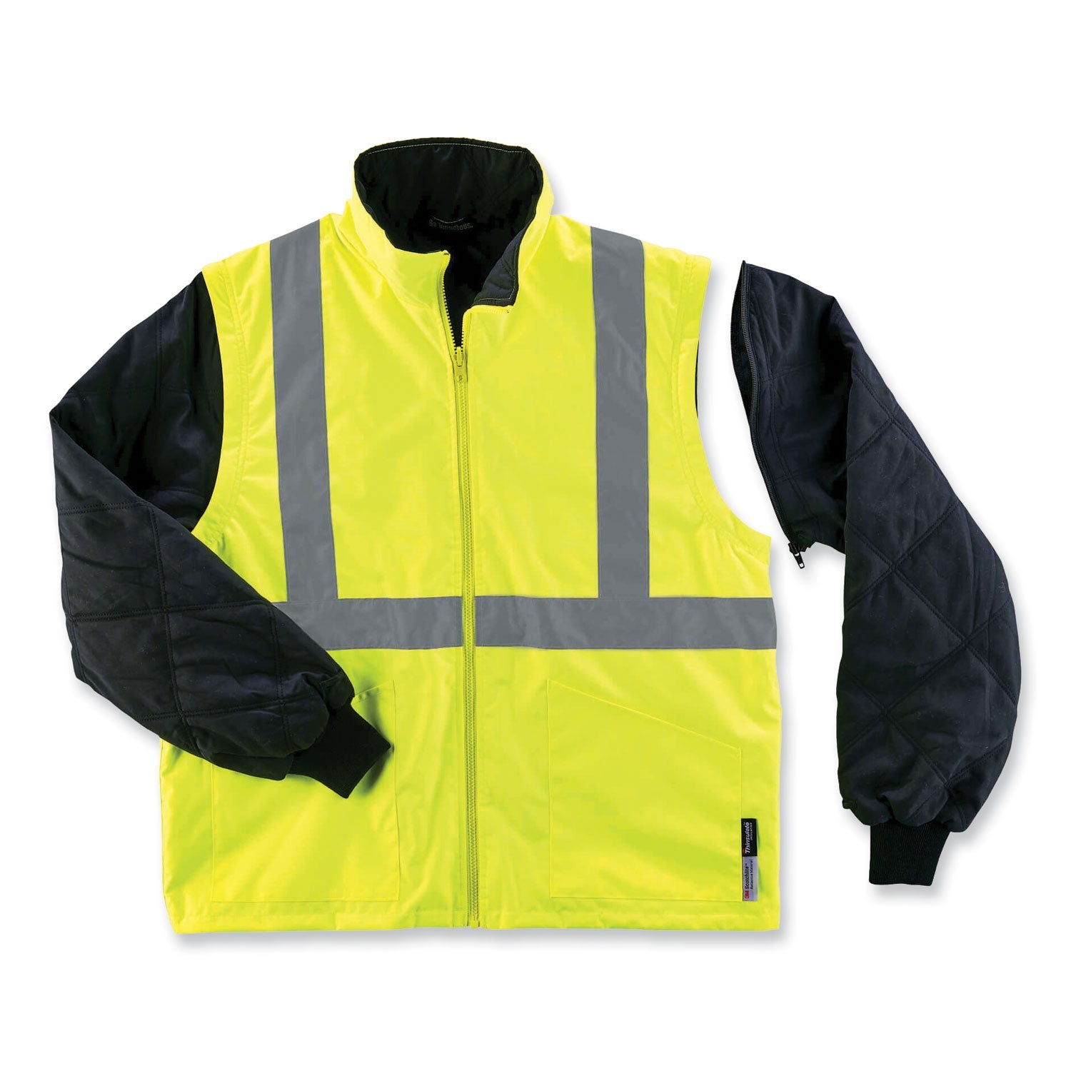 ergodyne® GloWear 8385 Class 3 Hi-Vis 4-in-1 Jacket, 3X-Large, Lime
