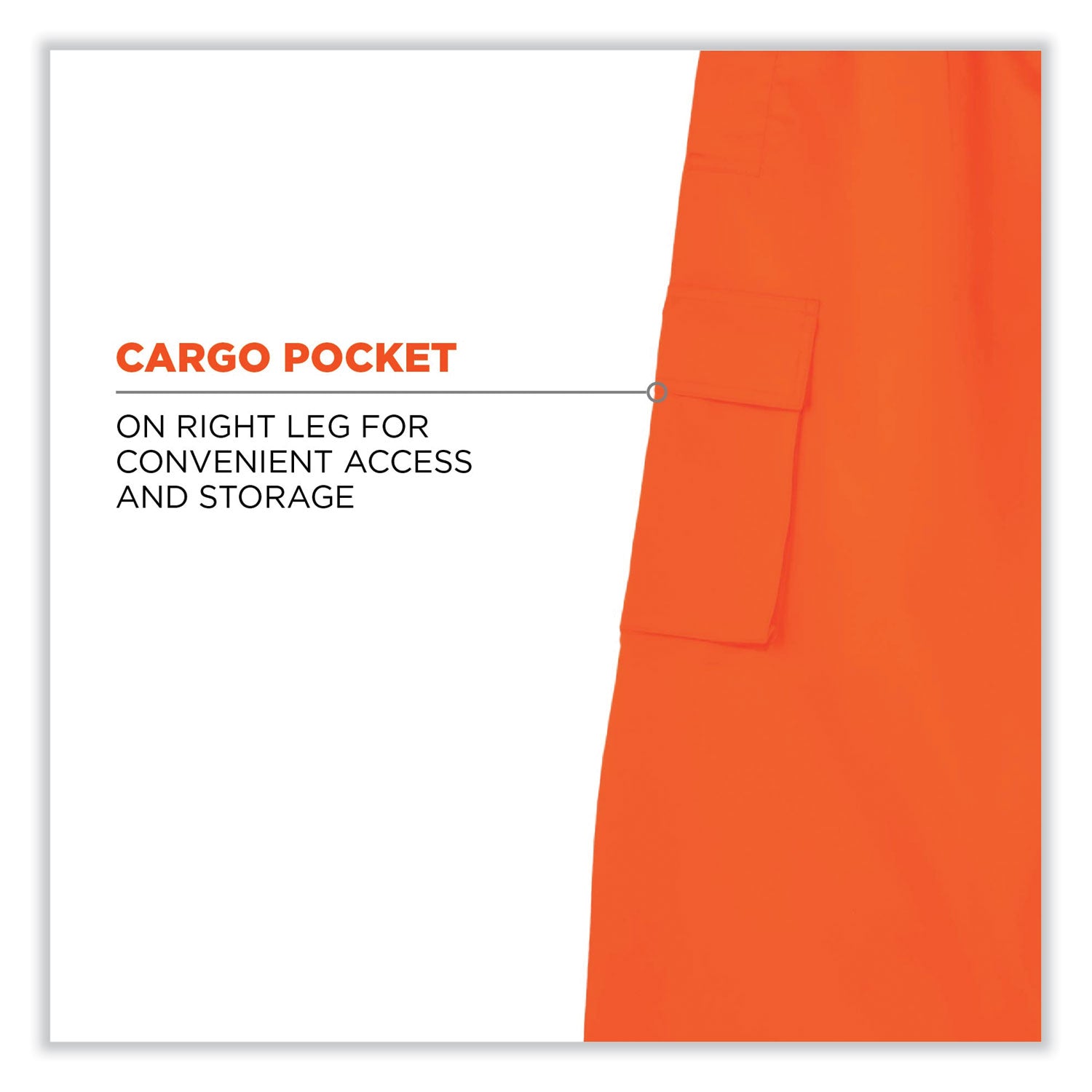 ergodyne® GloWear 8915 Class E Hi-Vis Rain Pants, Small, Orange