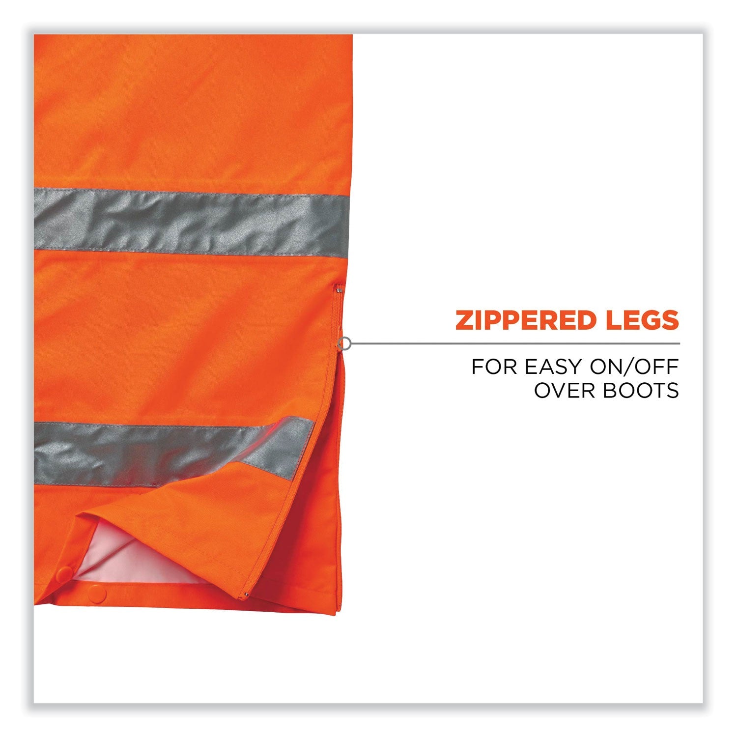 ergodyne® GloWear 8915 Class E Hi-Vis Rain Pants, Medium, Orange