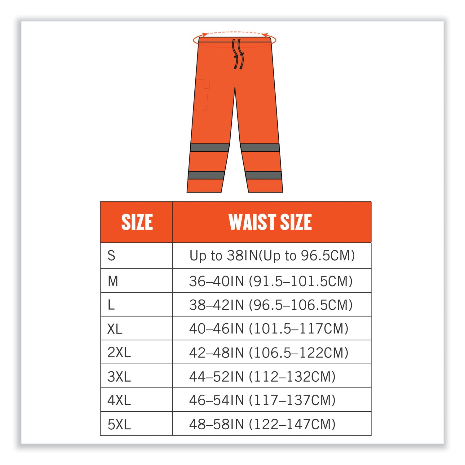 ergodyne® GloWear 8915 Class E Hi-Vis Rain Pants, Medium, Orange