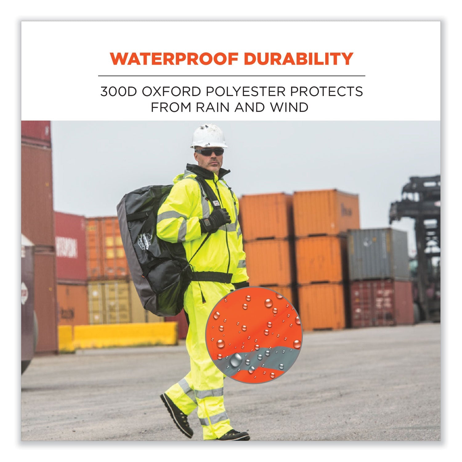 ergodyne® GloWear 8915 Class E Hi-Vis Rain Pants, X-Large, Orange