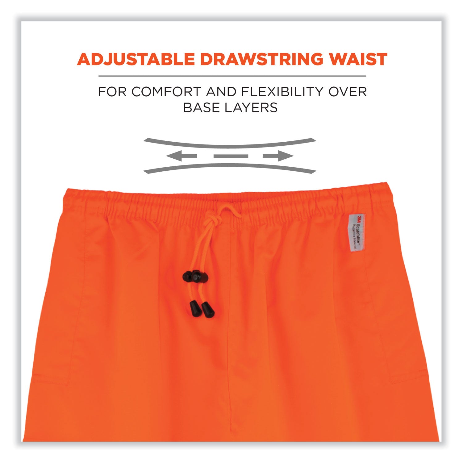 ergodyne® GloWear 8915 Class E Hi-Vis Rain Pants, 2X-Large, Orange