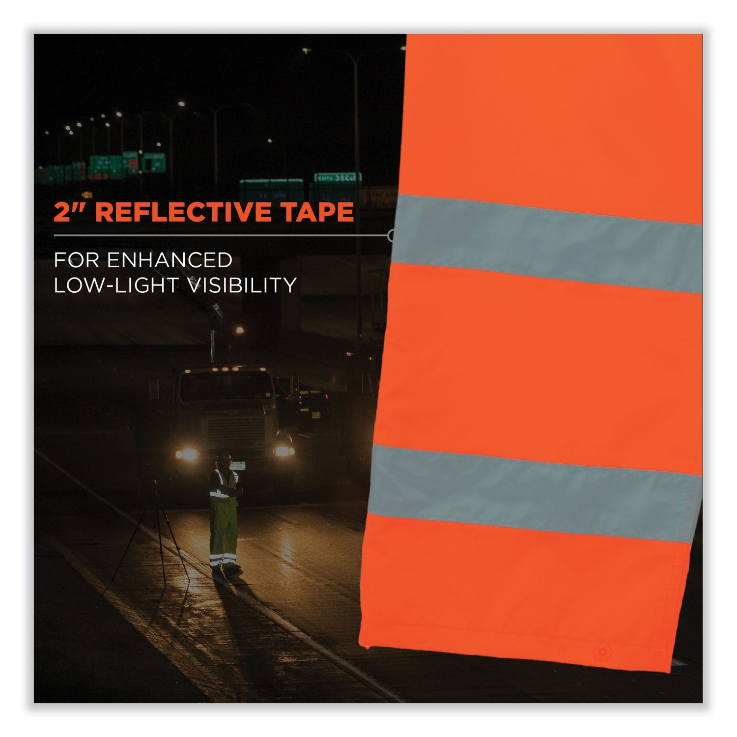 ergodyne® GloWear 8915 Class E Hi-Vis Rain Pants, 3X-Large, Orange